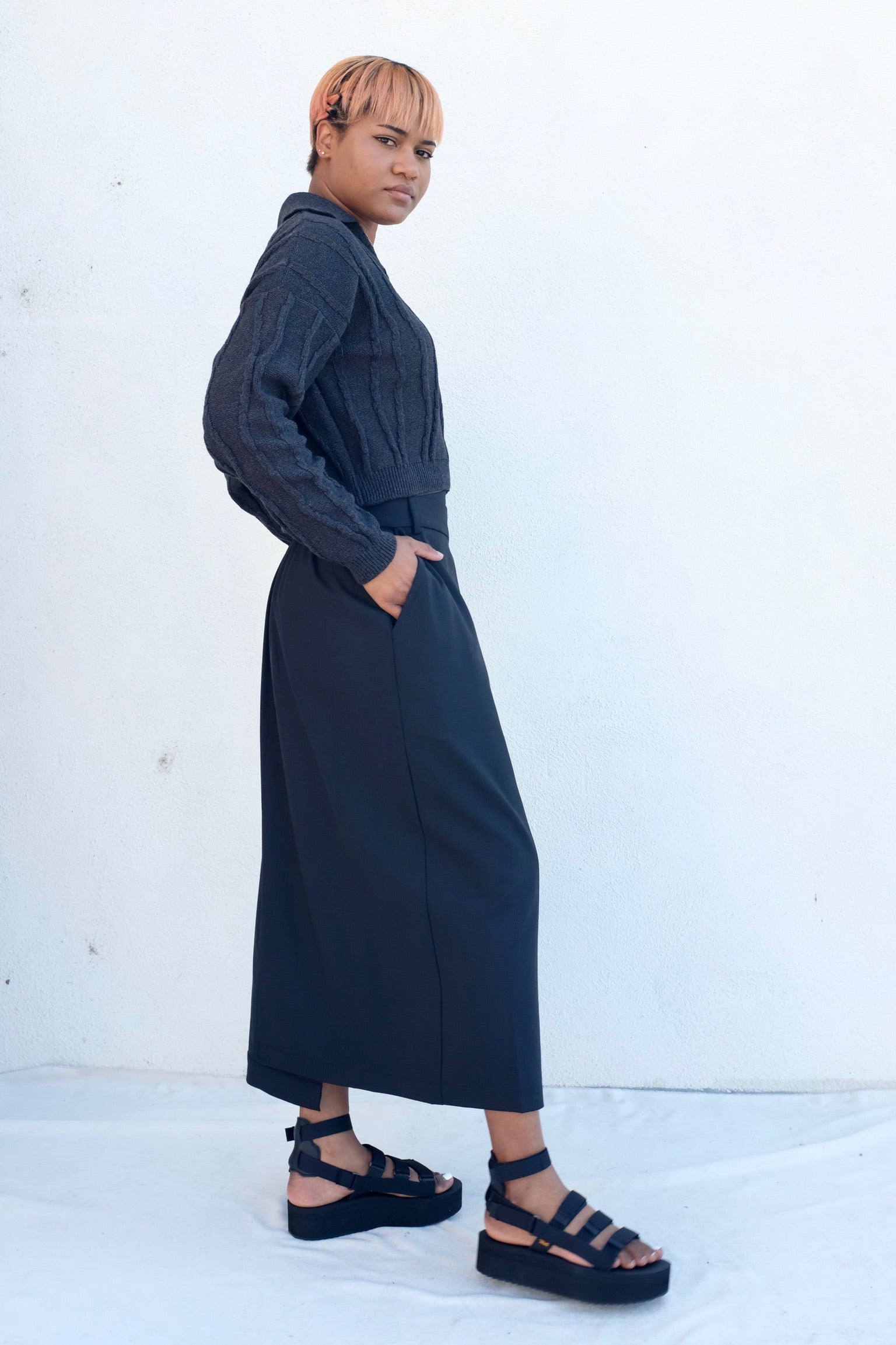Cordera Cotton Zip Cardigan / Anthracite