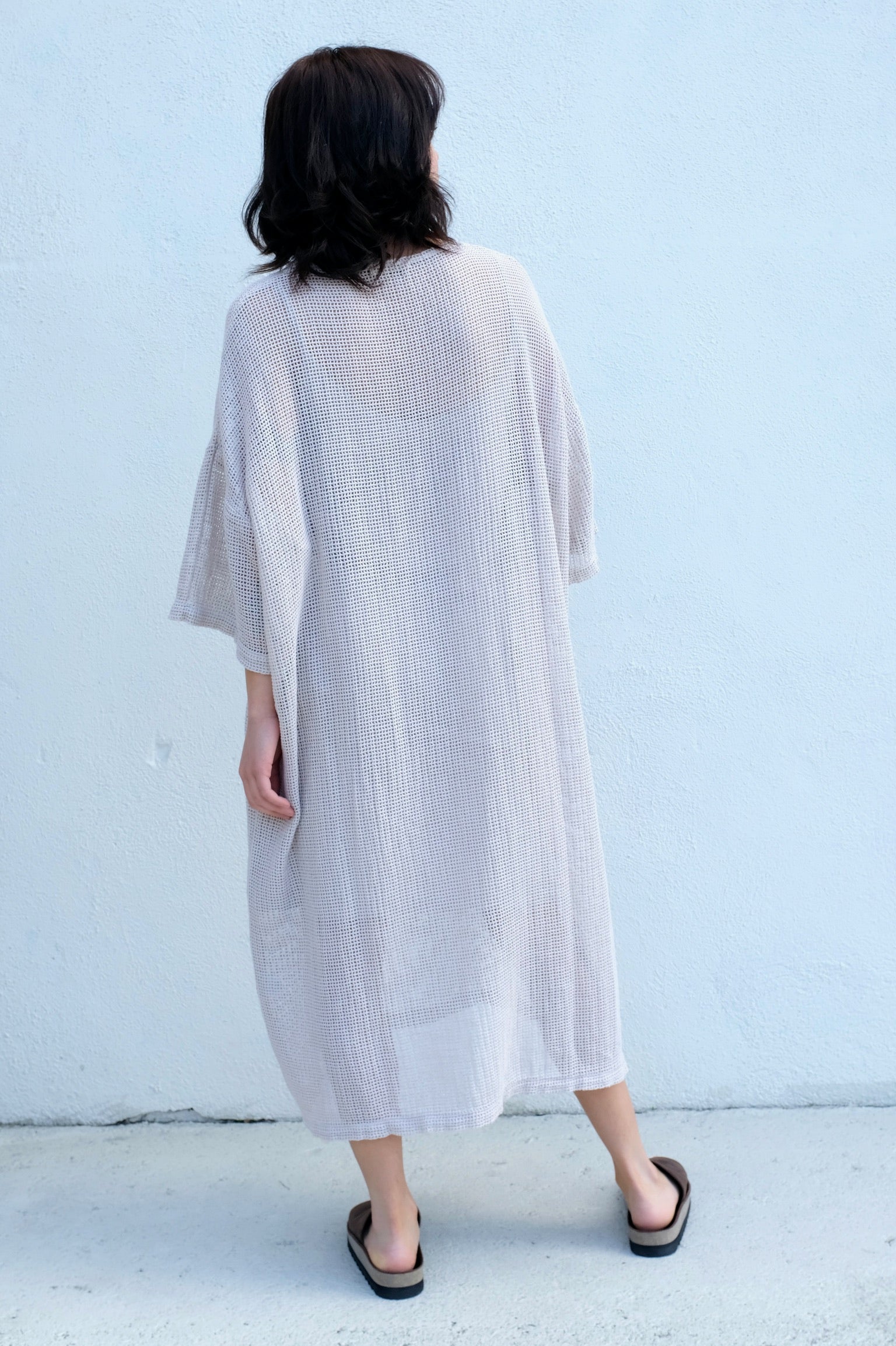 Black Crane Long Tee Dress / Cloud