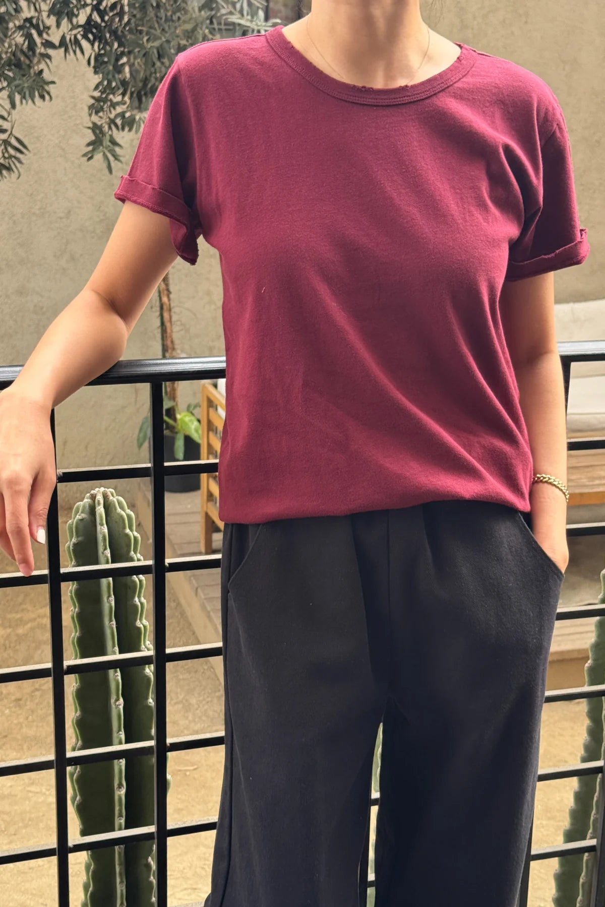 Le Bon Shoppe Vintage Boy Tee (Organic Cotton) / Burgundy