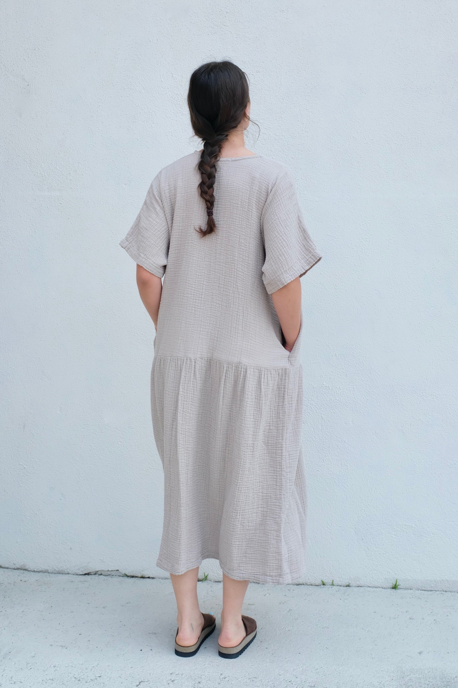 Black Crane SS23 Easy Dress / Stone