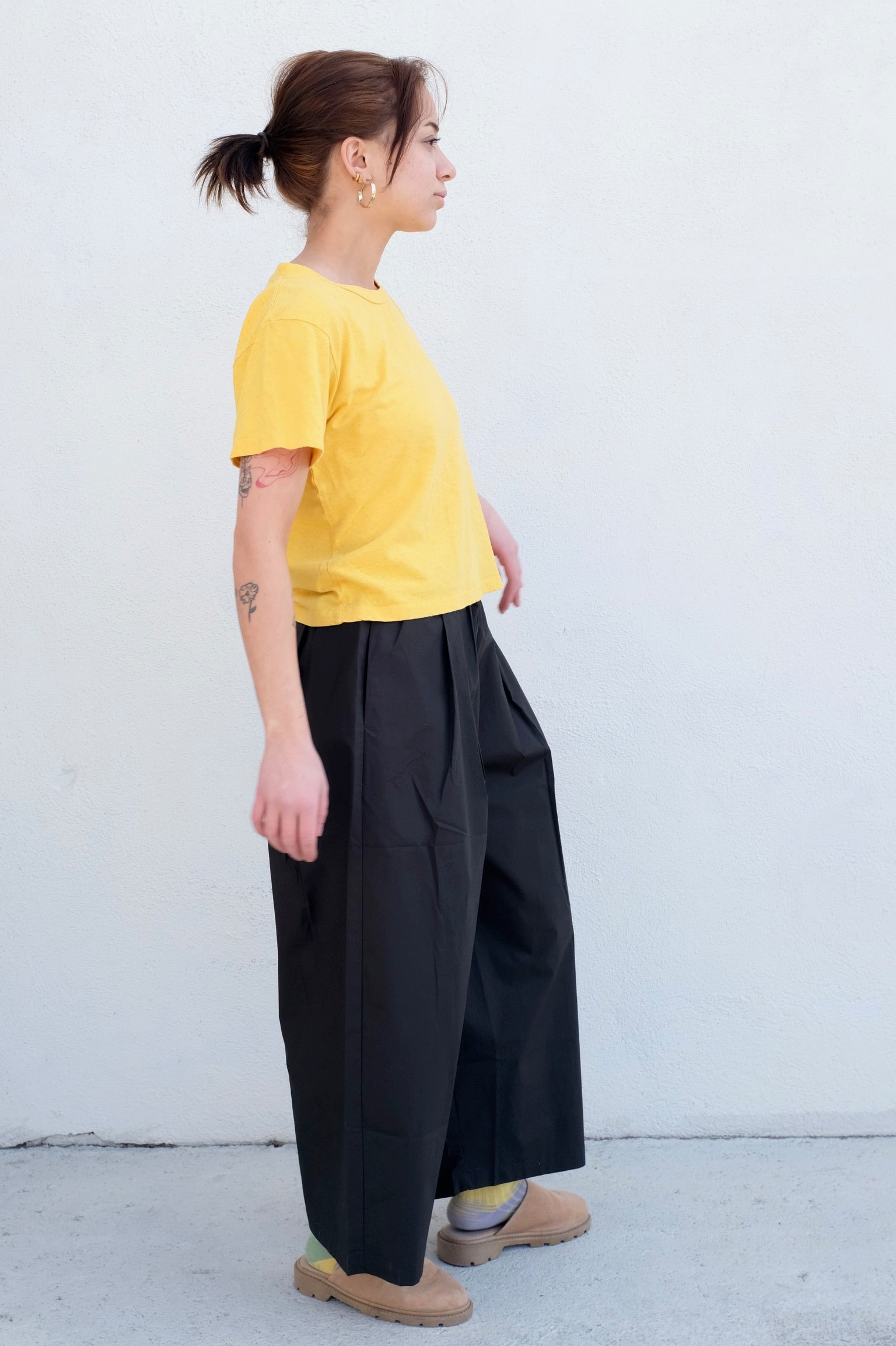 Jungmaven Cropped Lorel Tee / Sunshine Yellow