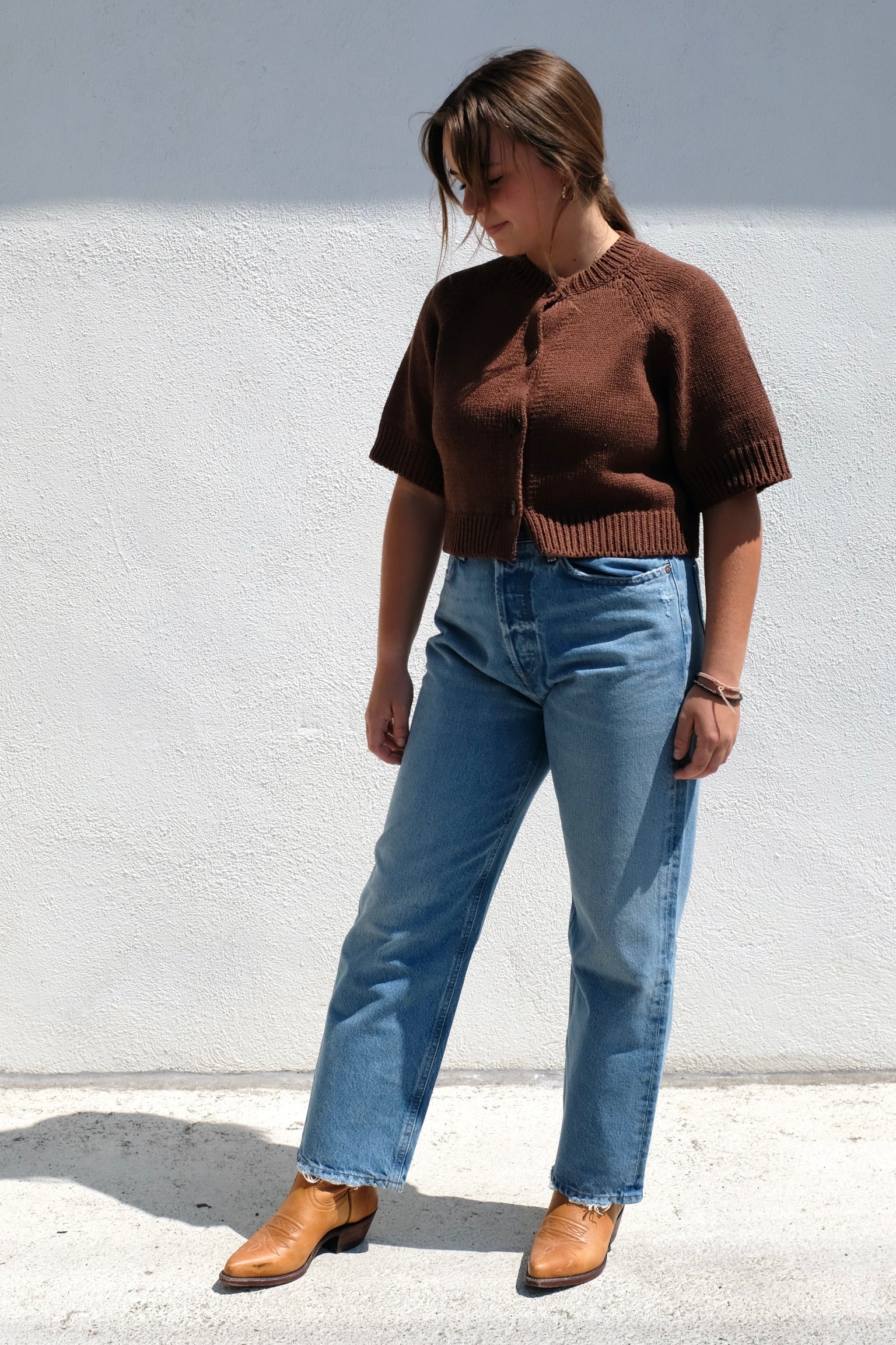 CORDERA Cotton Buttoned Top / Madera