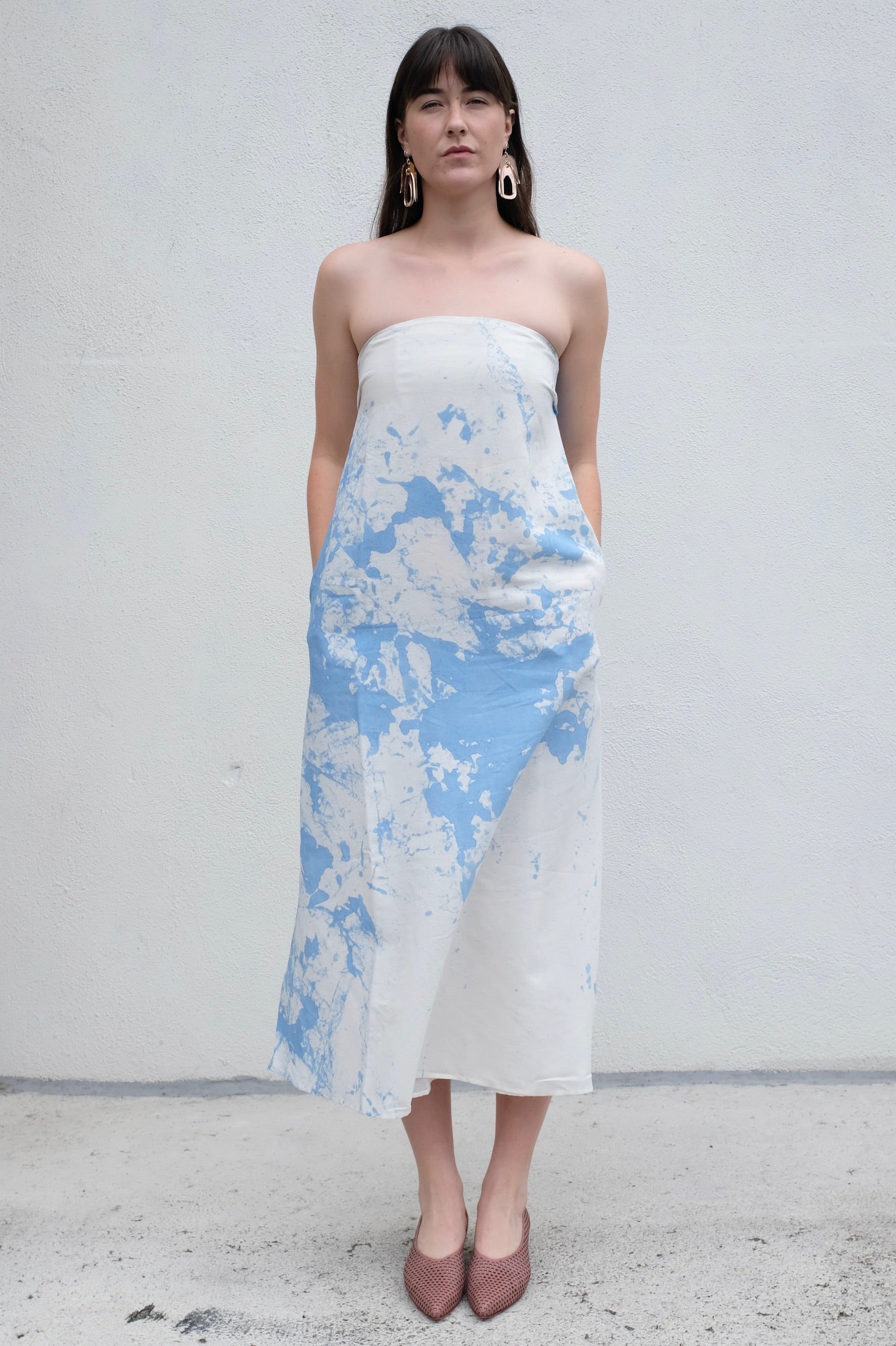 Caron Callahan Mercedes Dress / Blue Tumble Dye