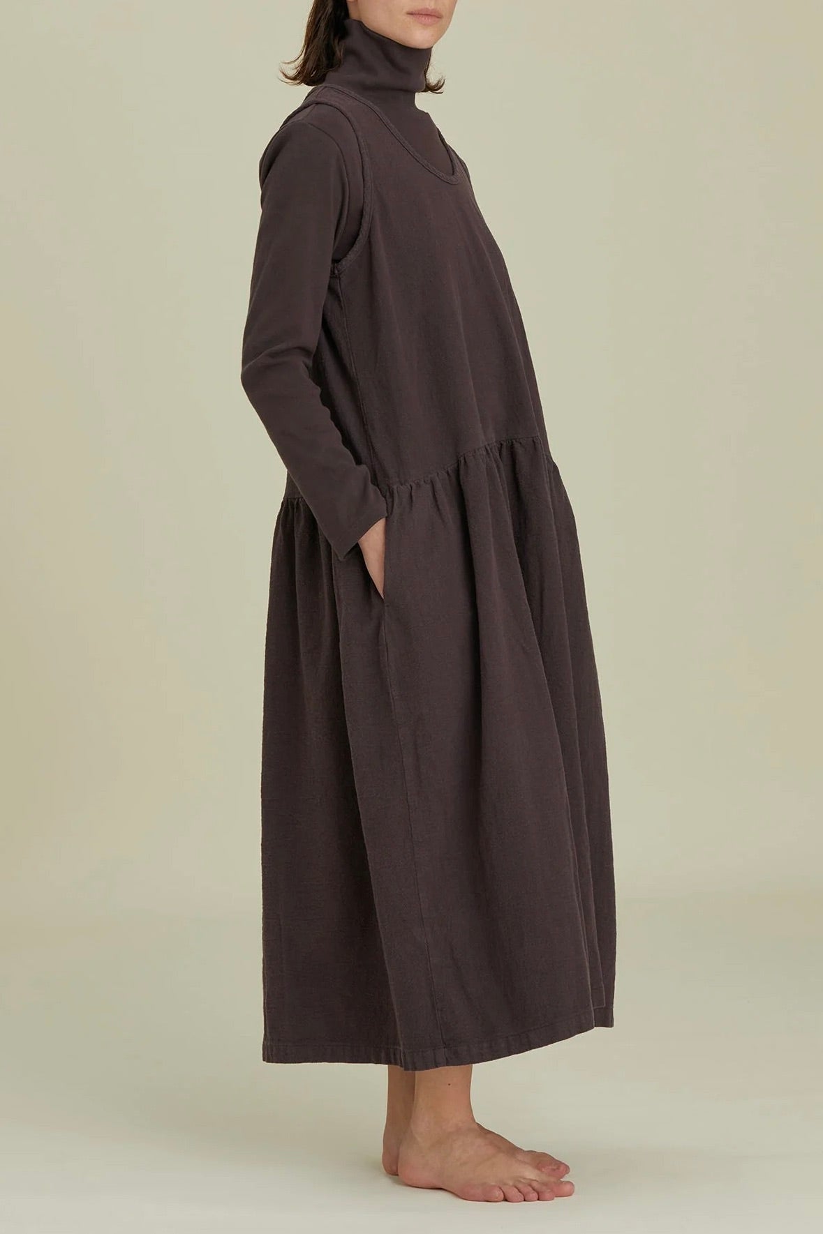 Black Crane TANK Dress FW / Plum