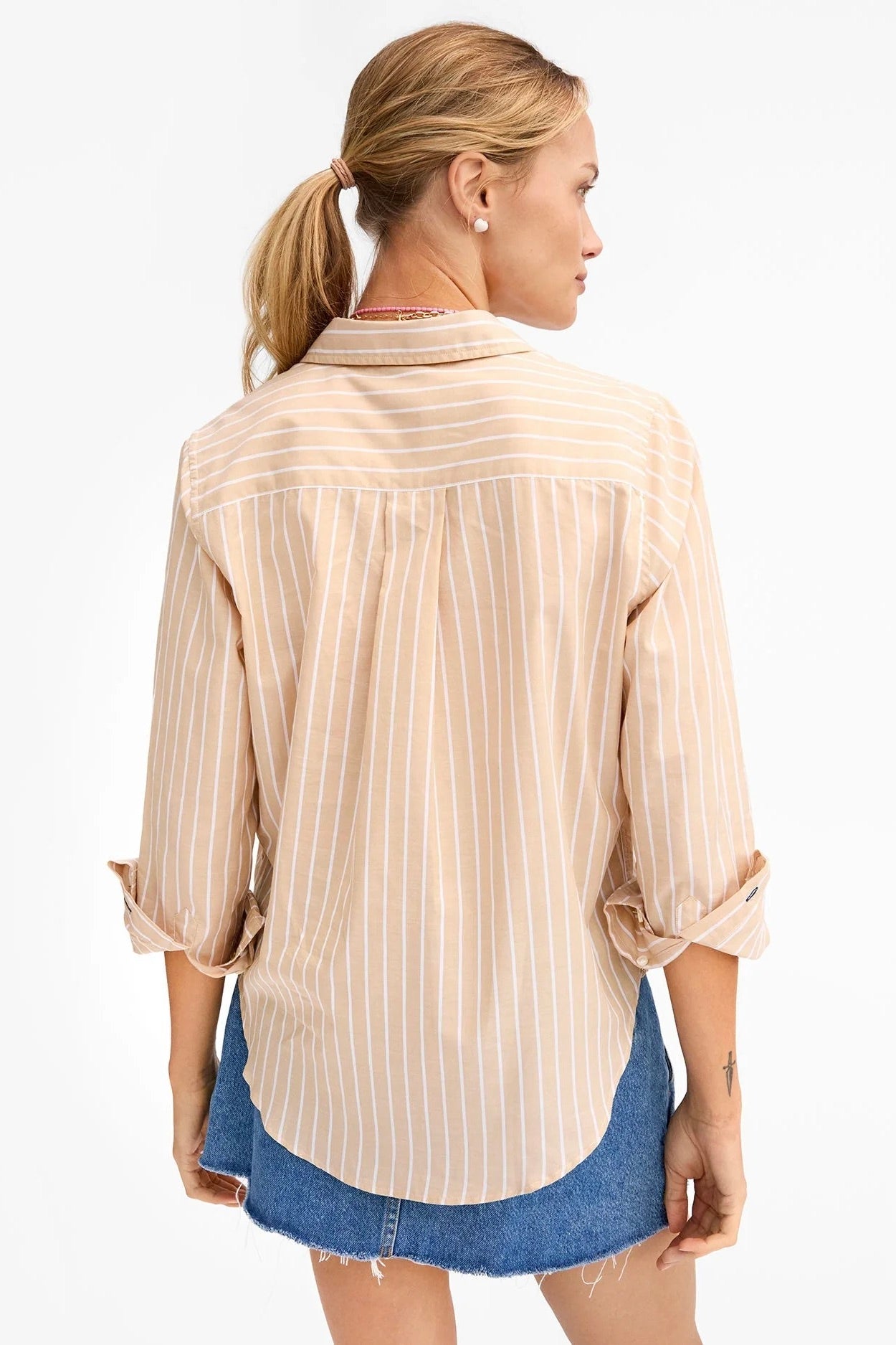 Clare V. Suzette Shirt / Sand + Cream
