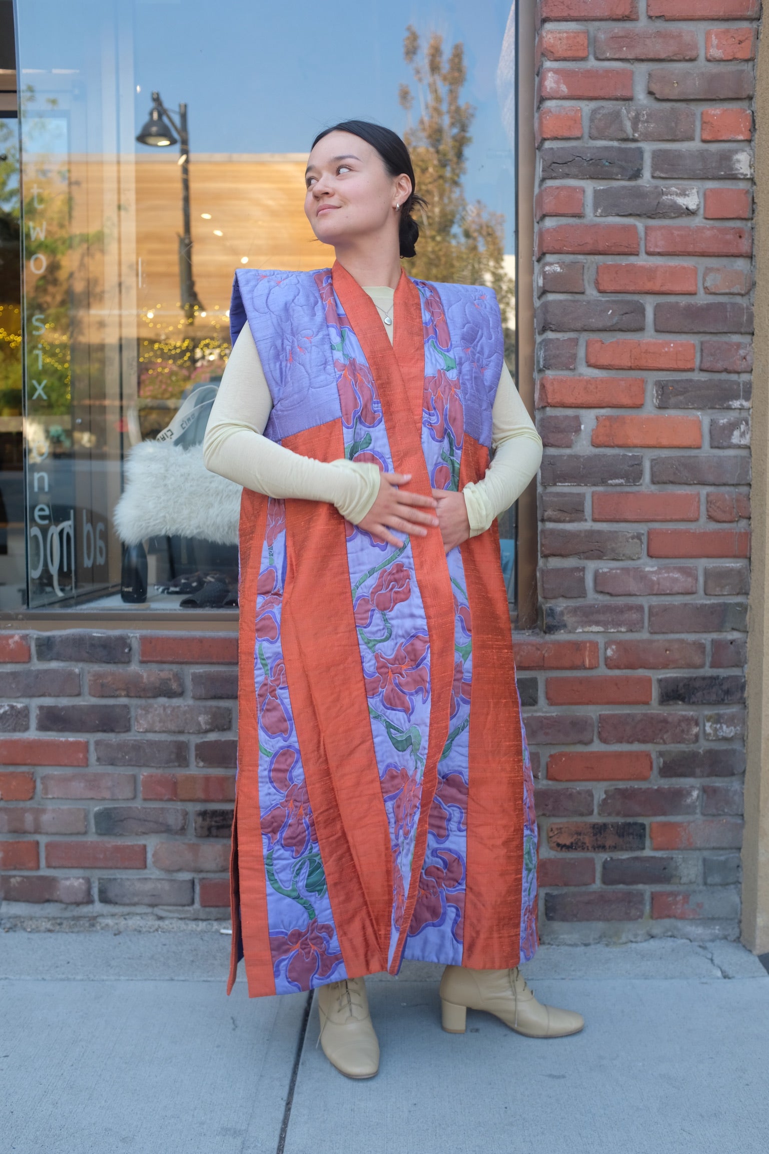 Pre-Loved / Thel Merry One-Of-A-Kind Quilted Silk Vest / One Size