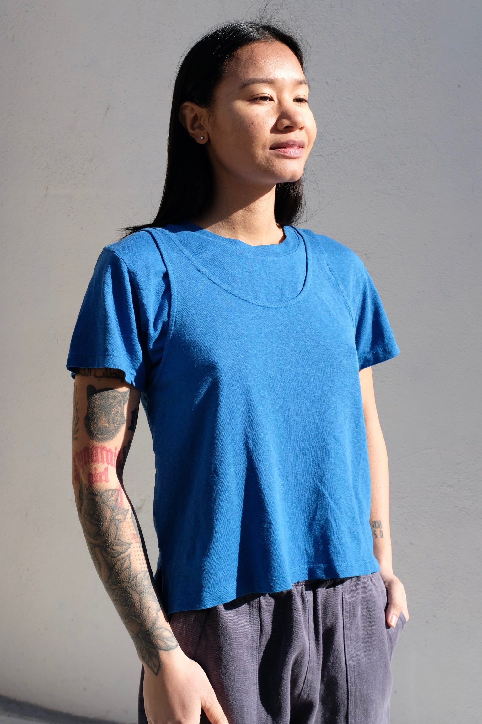 Jungmaven Cropped Tank / Galaxy Blue