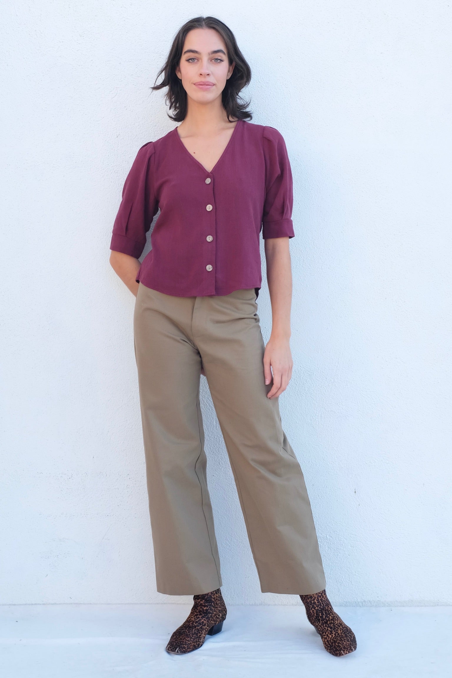 Pre-loved / Dagg & Stacey Enora Pant Khaki / Size 4