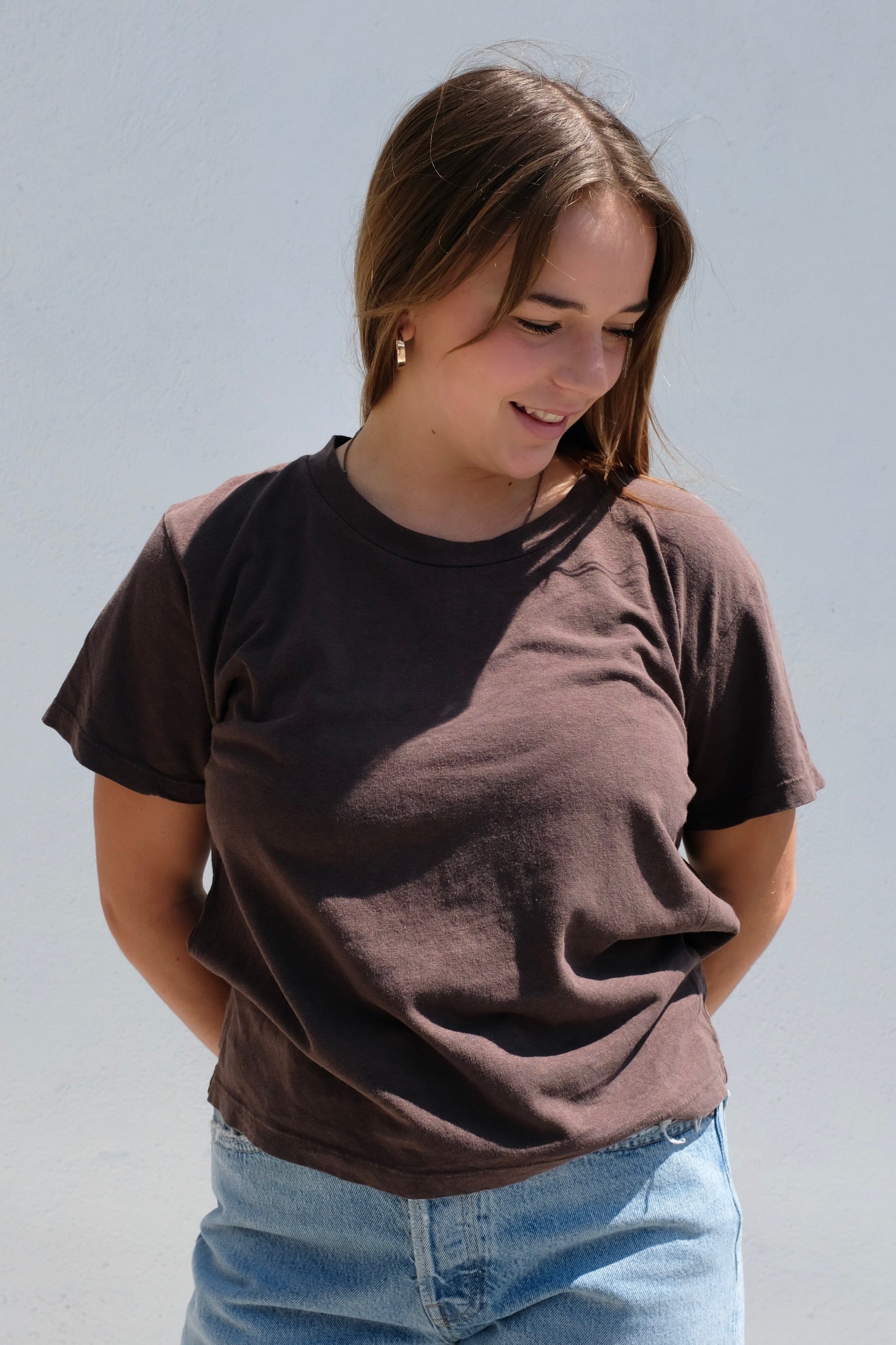 Jungmaven Cropped Lorel Tee / Coffee