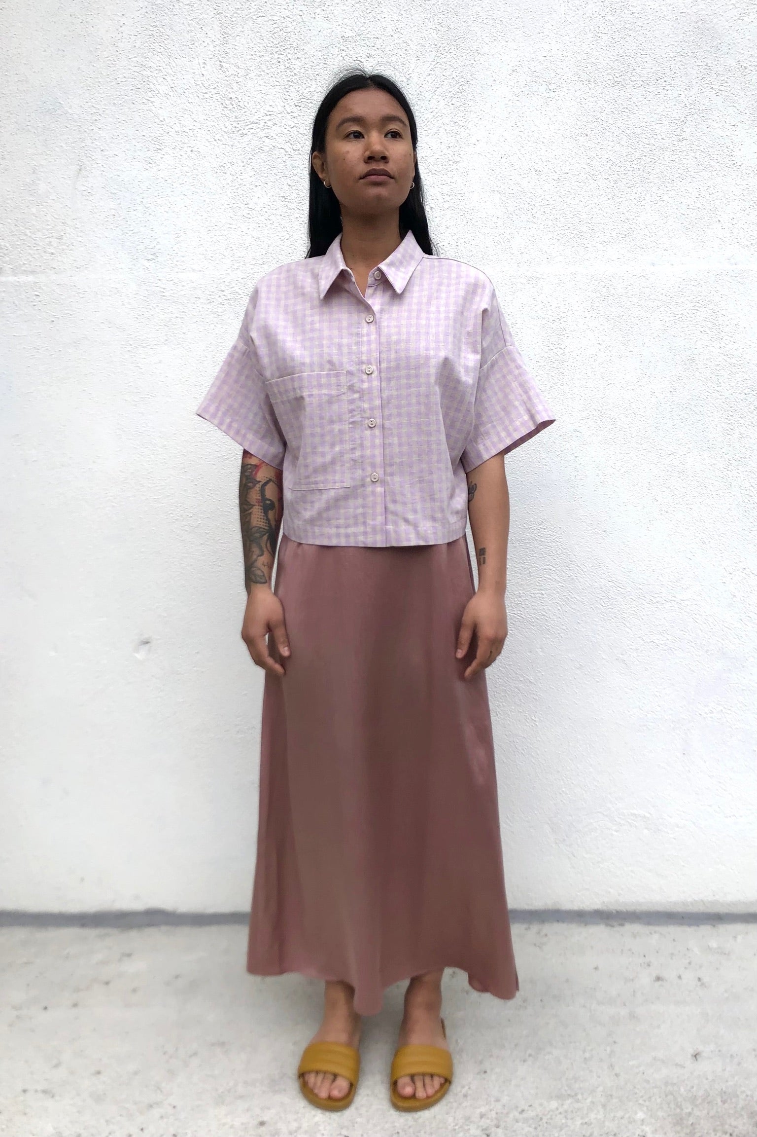 Eve Gravel Loounie Shirt / Naturel+Lilas