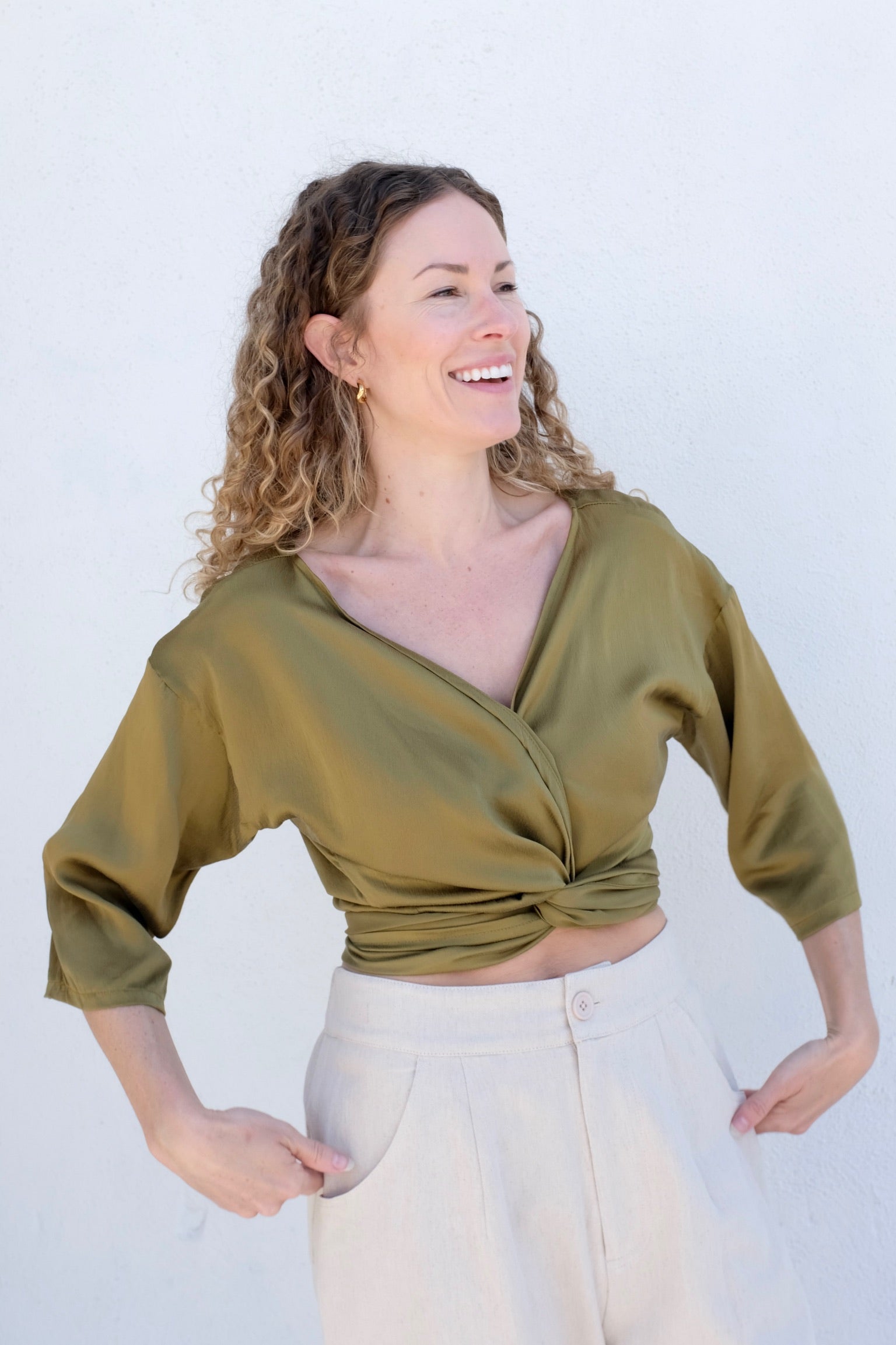 Miranda Bennett Wrap Top Silk Charmeuse / Pericón & Iron