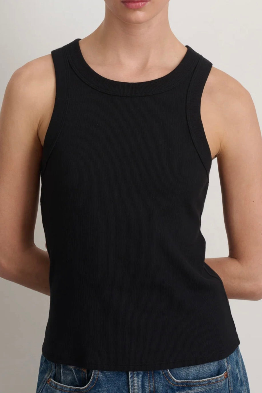 B Sides Rib Tank / Stil Black