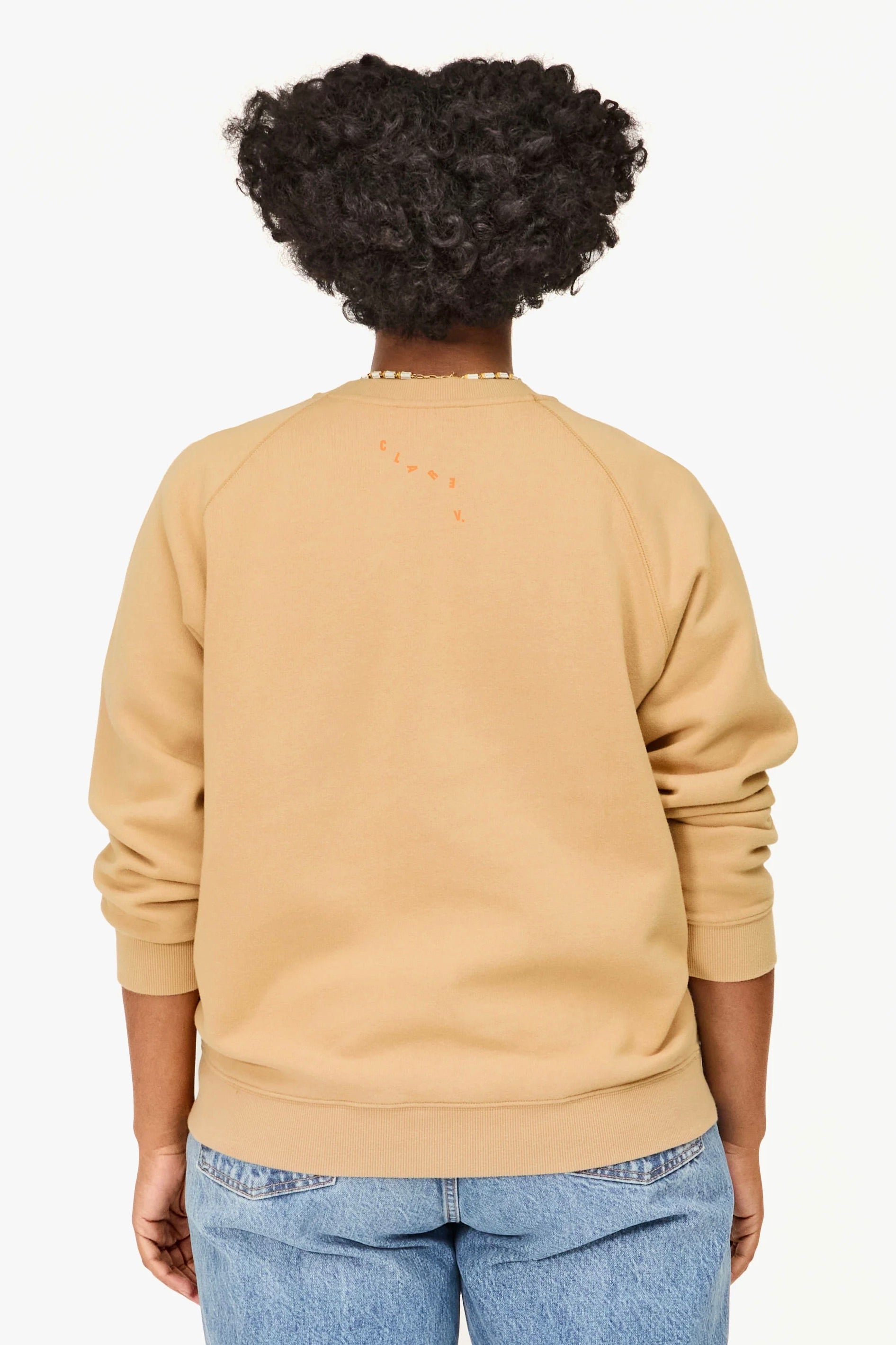 Sweatshirt / Sand with Neon Orange Californie