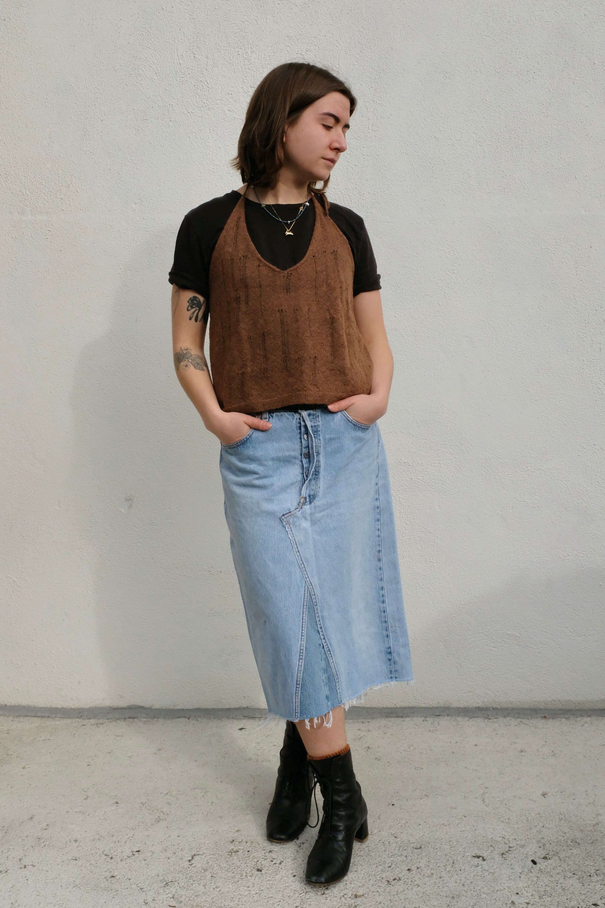 B sides Vintage Insert Skirt / Vintage Indigo
