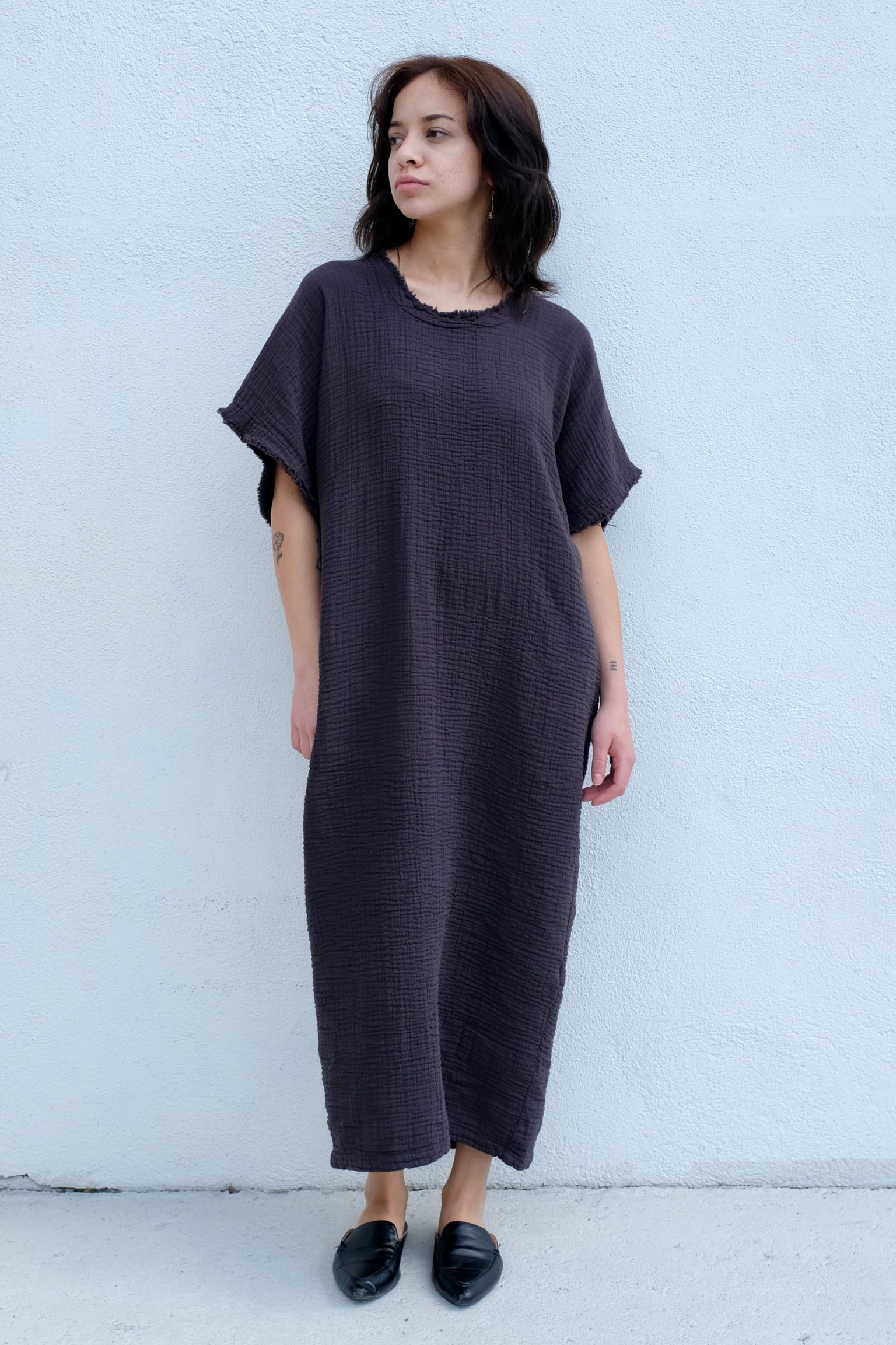 Black Crane Coral Dress / Graphite