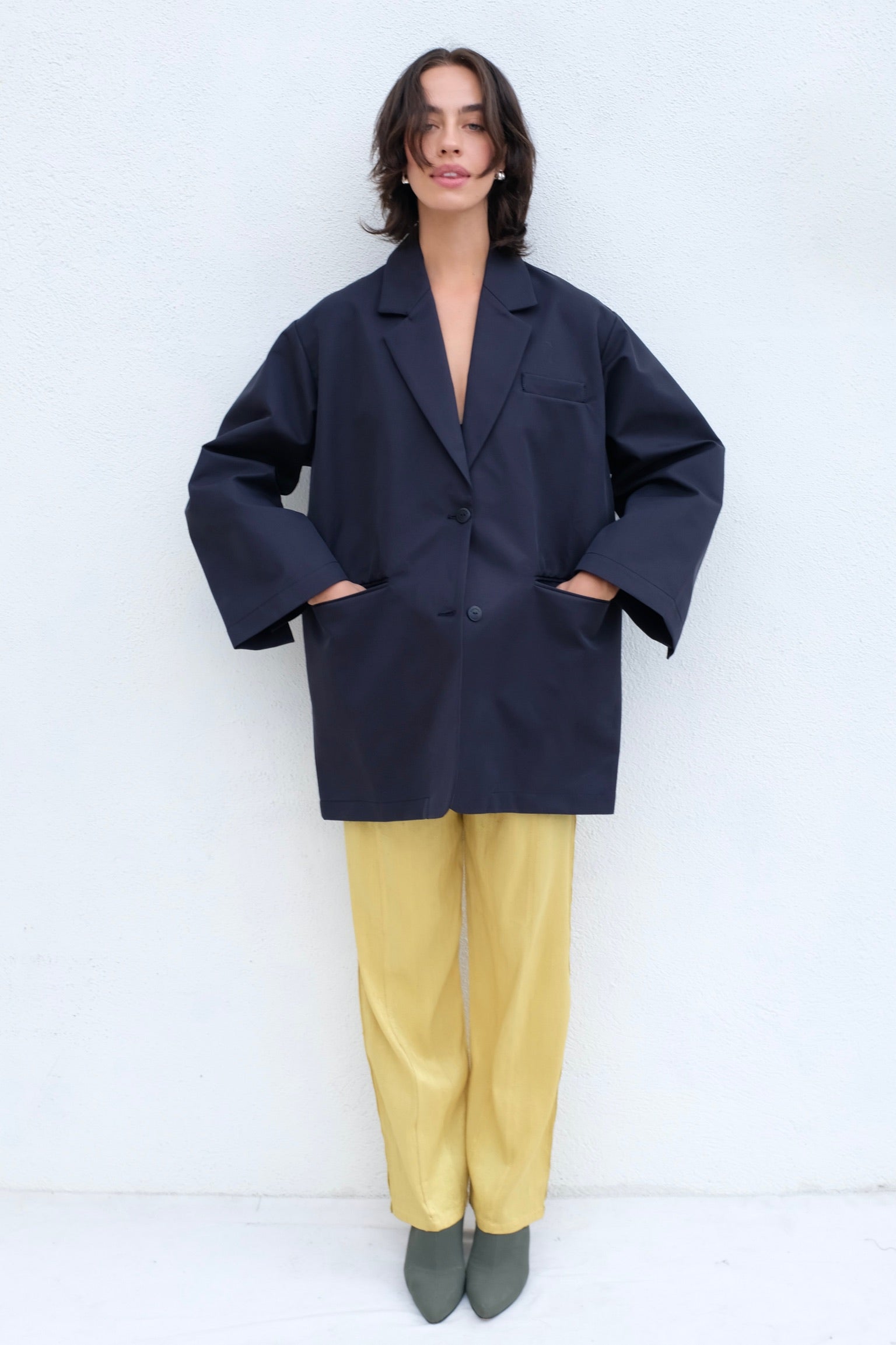 CORDERA Oversize Rain Blazer / Dark Navy