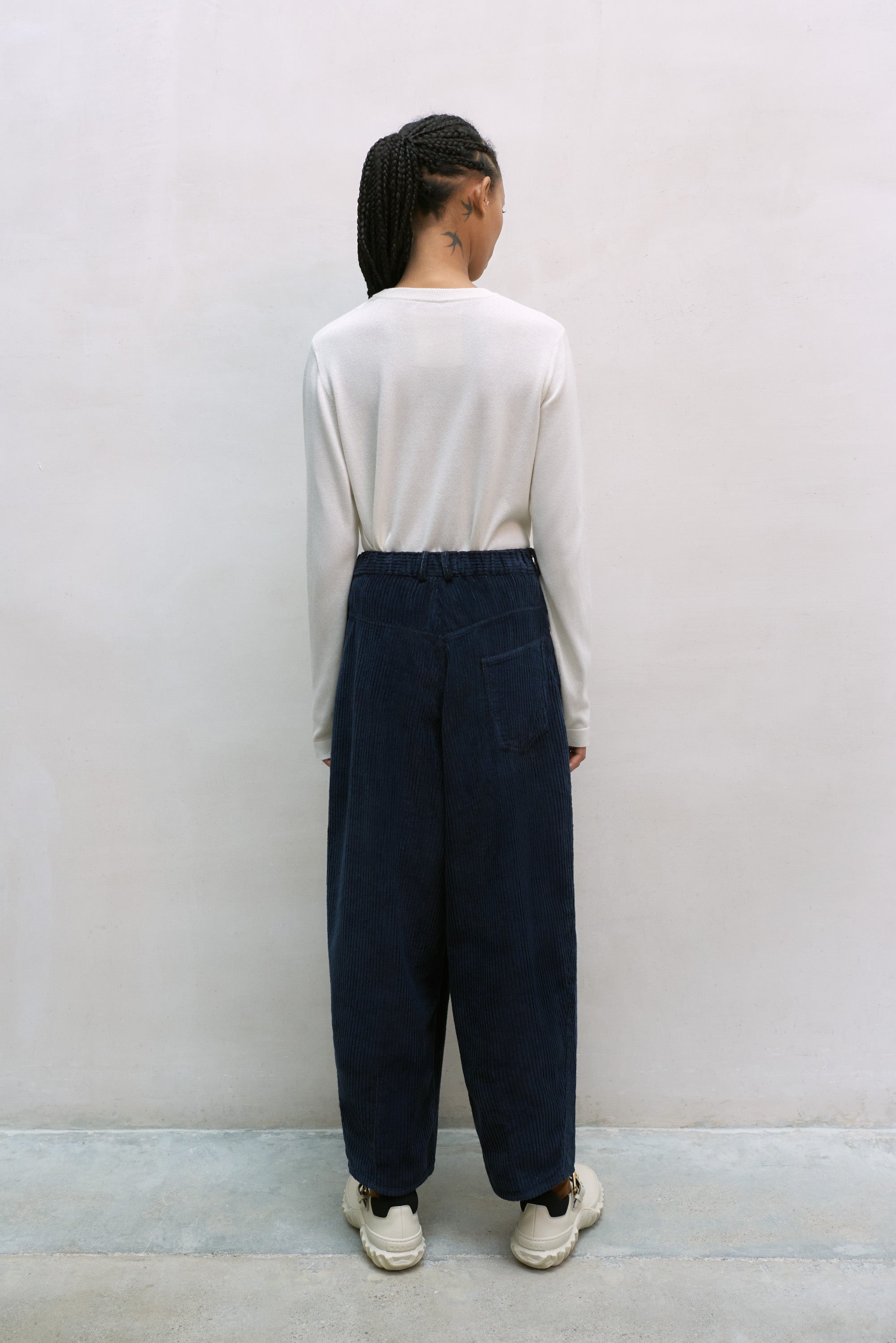 Cordera Corduroy Baggy Pants / Dark Navy