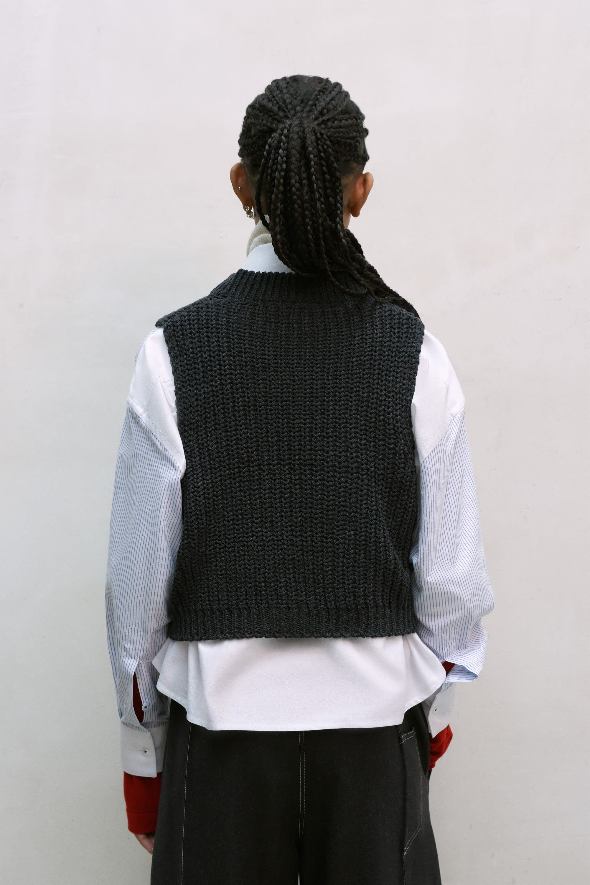 Cordera Cotton Cropped Waistcoat / Anthracite