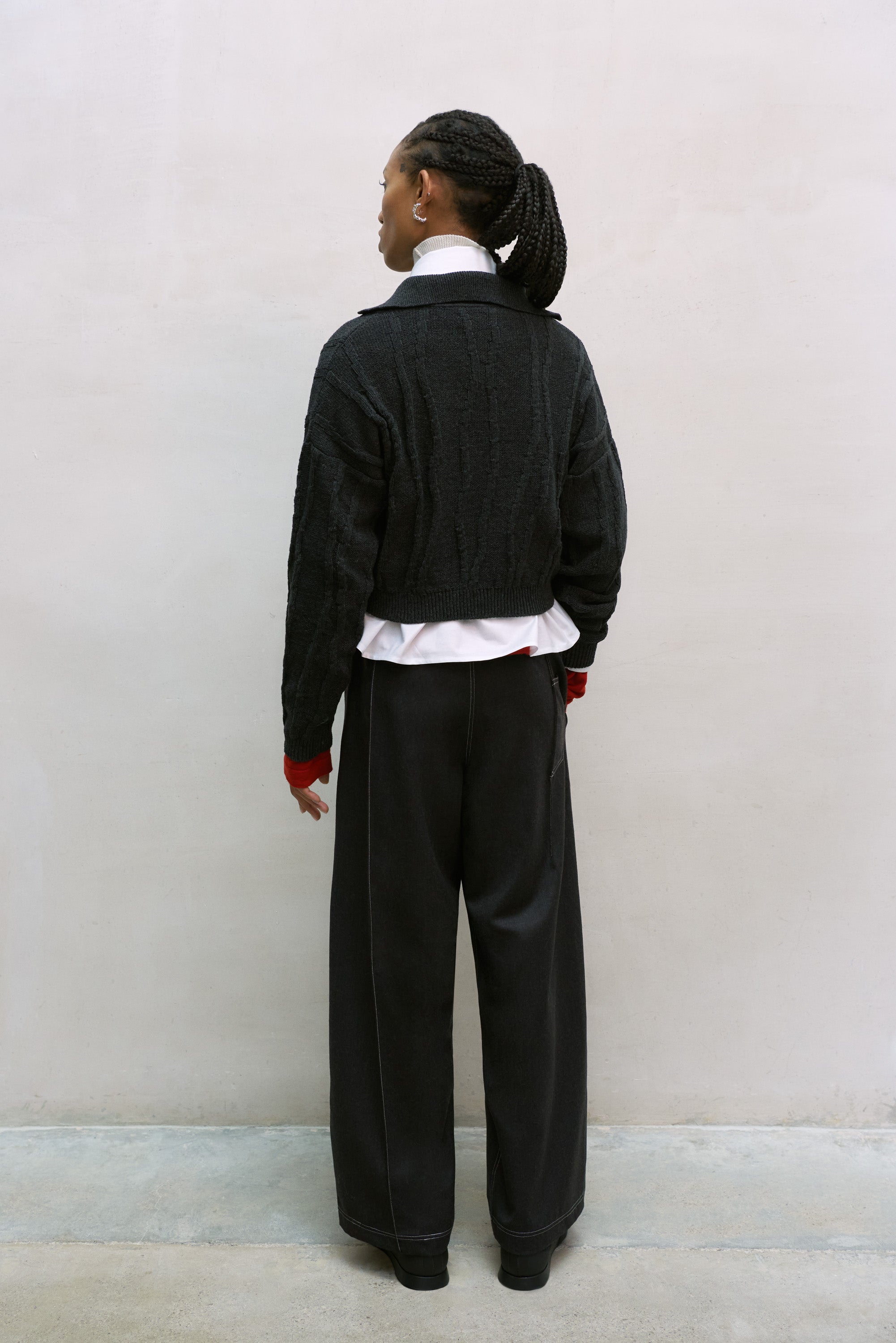 Cordera Cotton Zip Cardigan / Anthracite