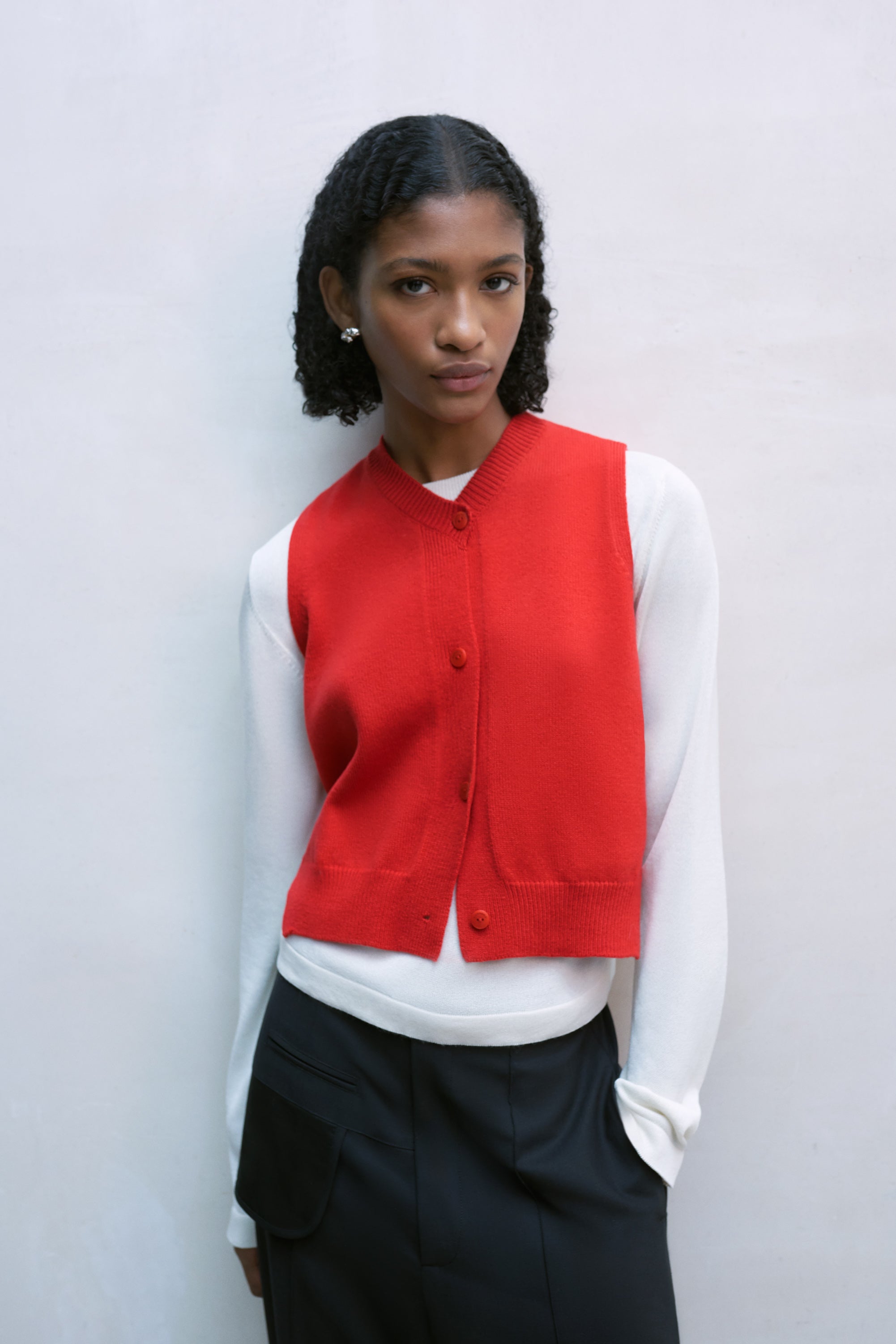 Cordera Wool & Cashmere Waistcoat / Red