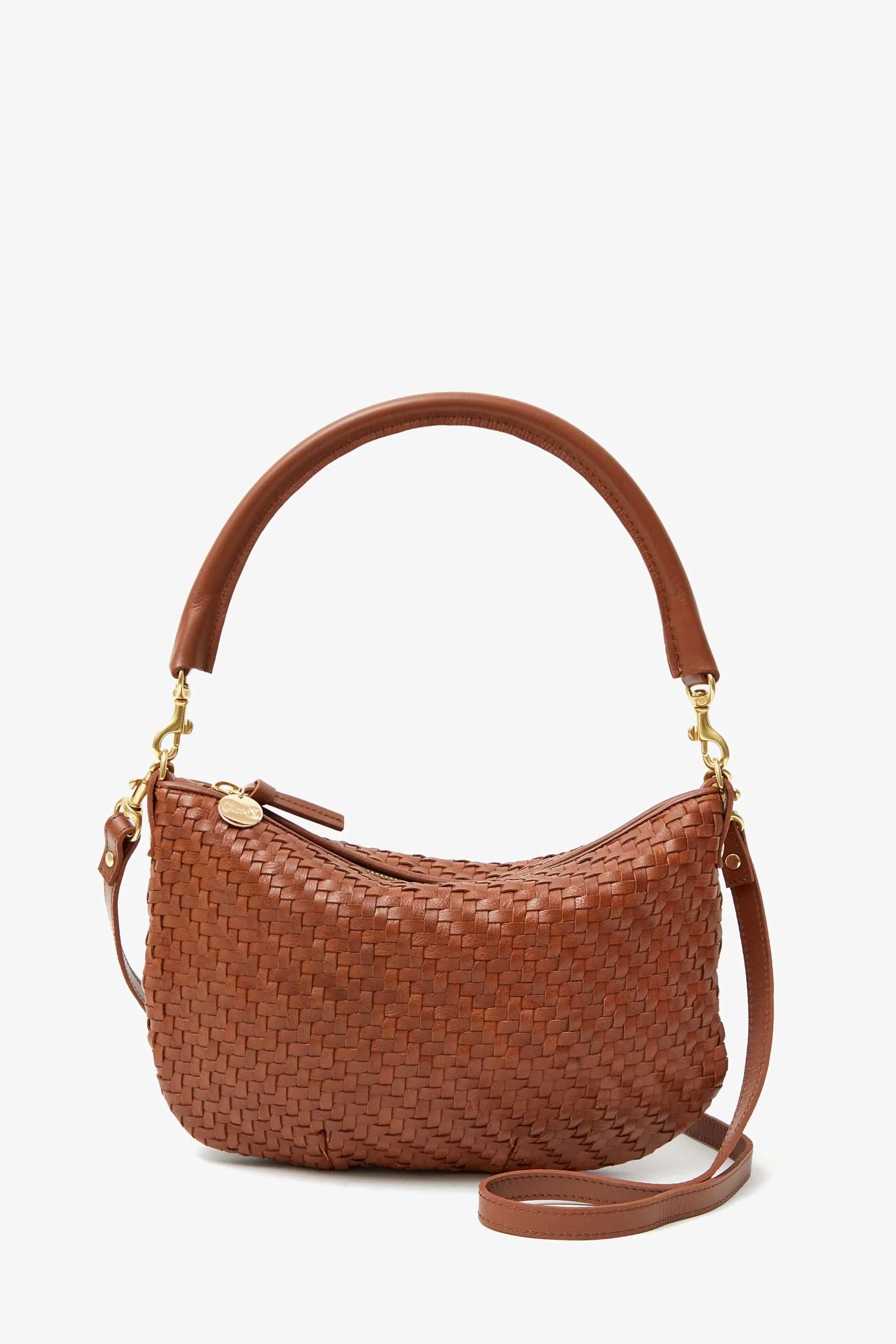 Clare V. Petit Moyen / Hazelnut Woven Zig Zag
