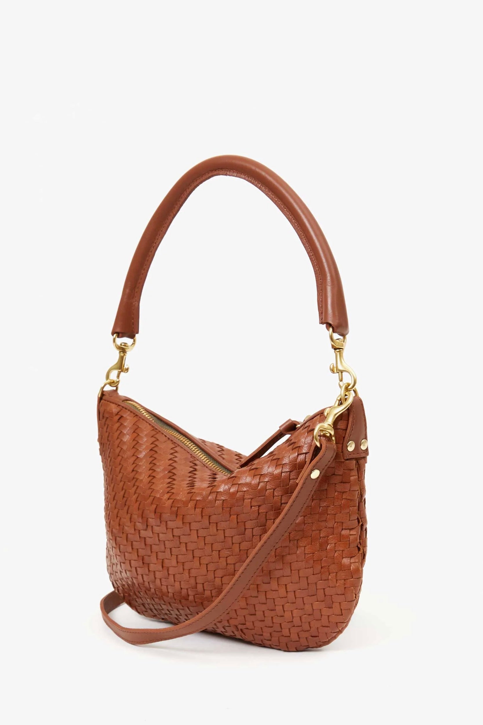 Clare V. Petit Moyen / Hazelnut Woven Zig Zag