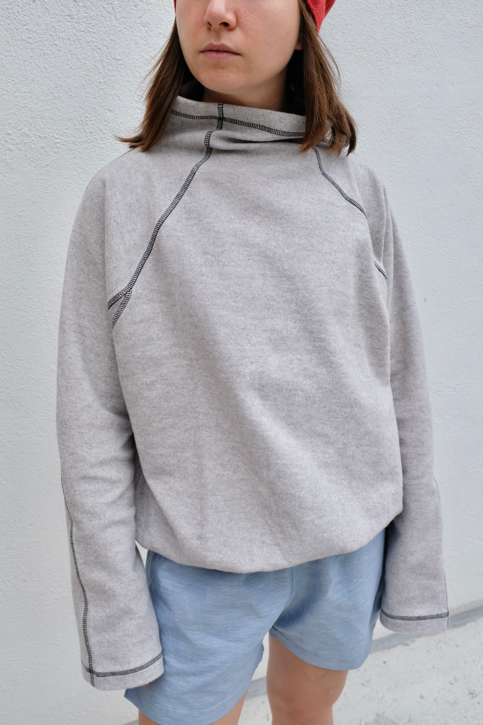 Fold Turtleneck / Grey Melange