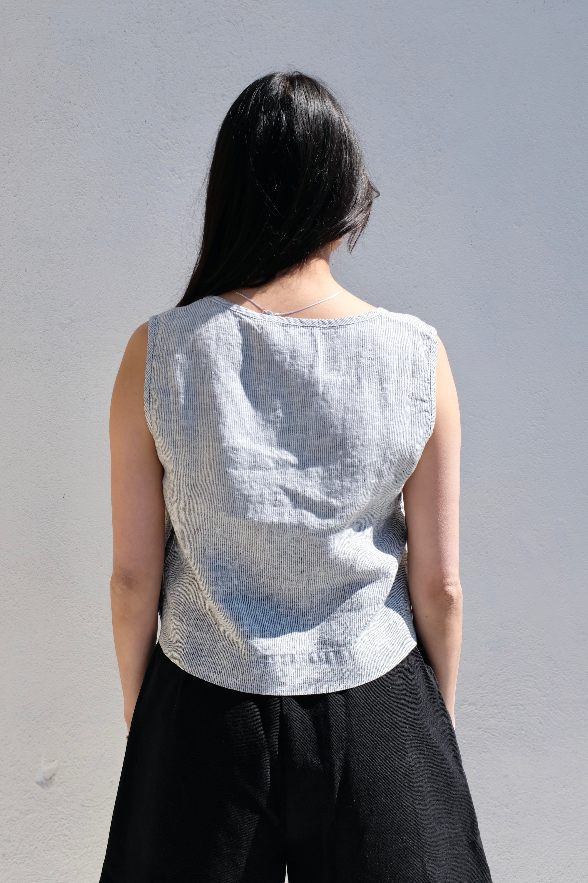 Eva Top / Charcoal Stripe