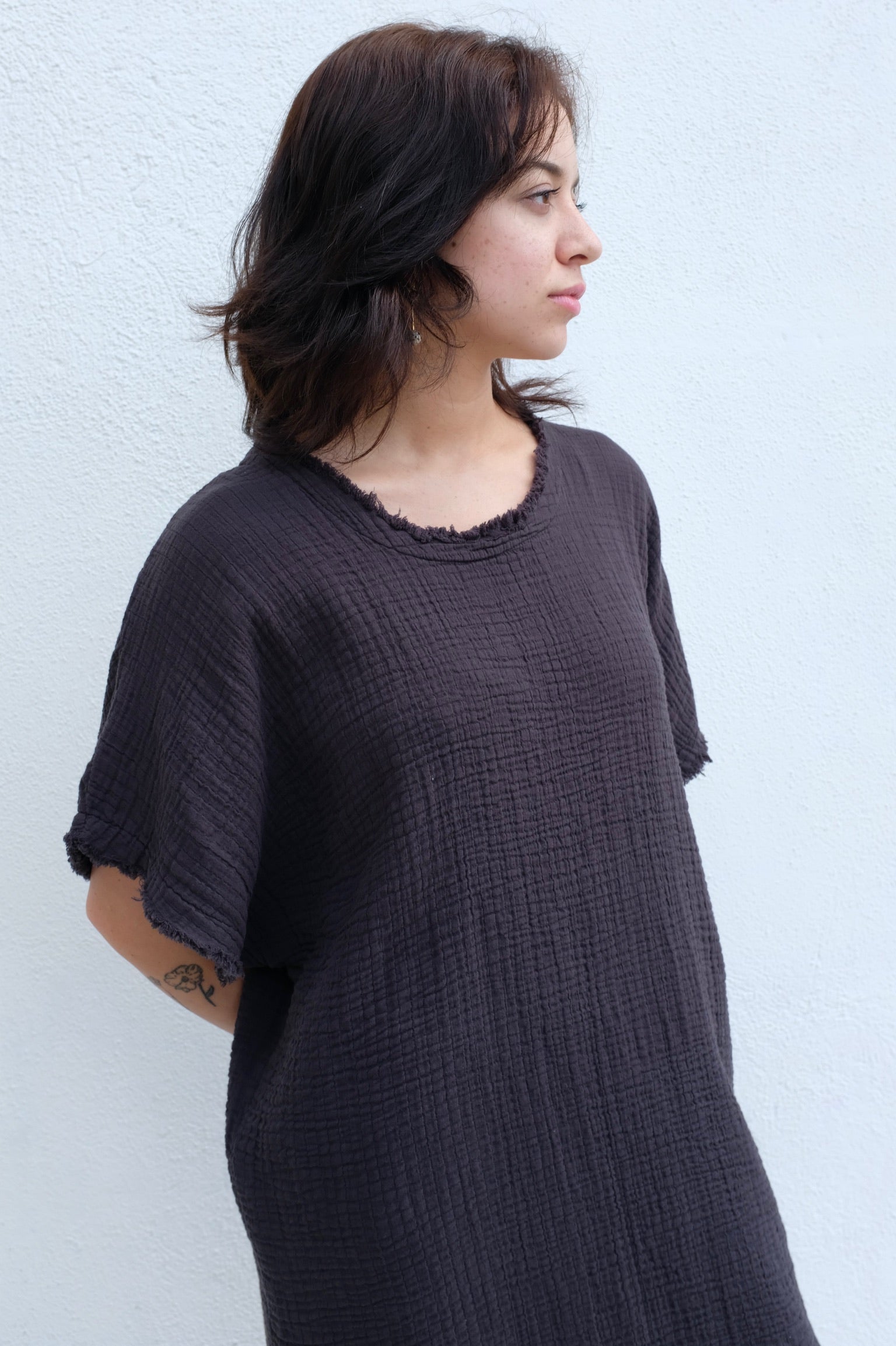 Black Crane Coral Dress / Graphite