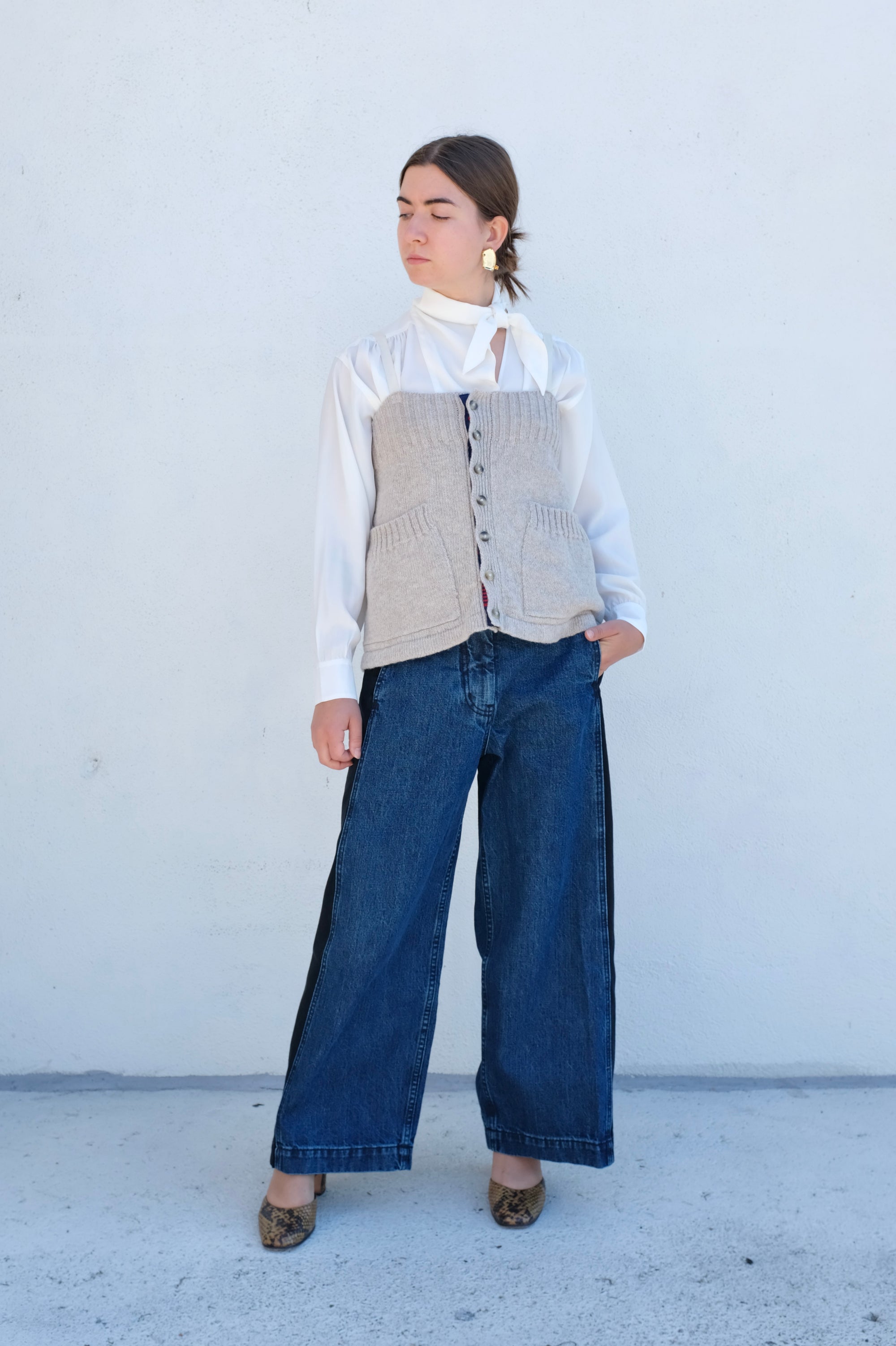La Fetiche Nusch Tie Neck Blouse / Ecru