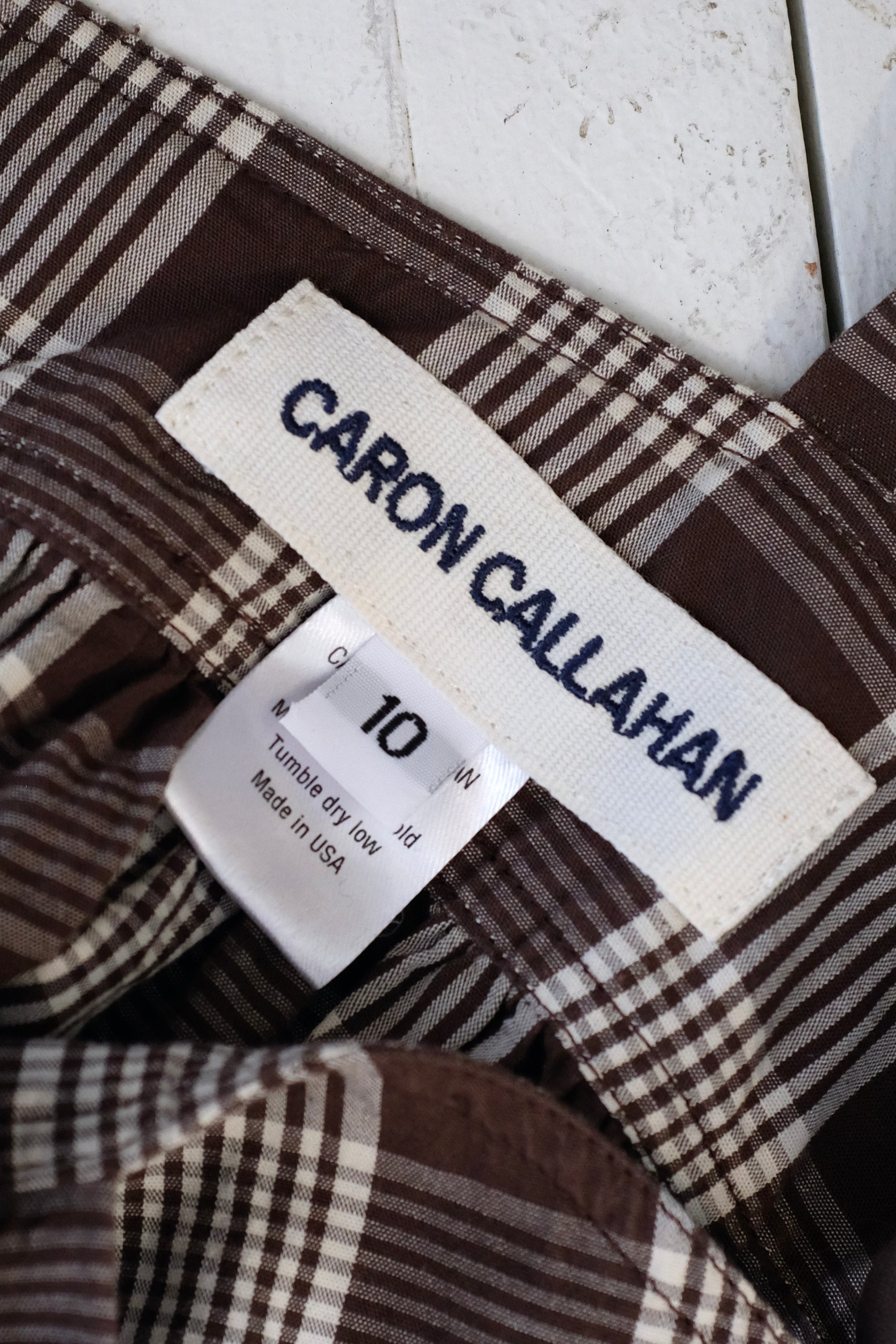 Pre-loved / Caron Callahan Danya Dress Chocolate Plaid Dress / Size 10
