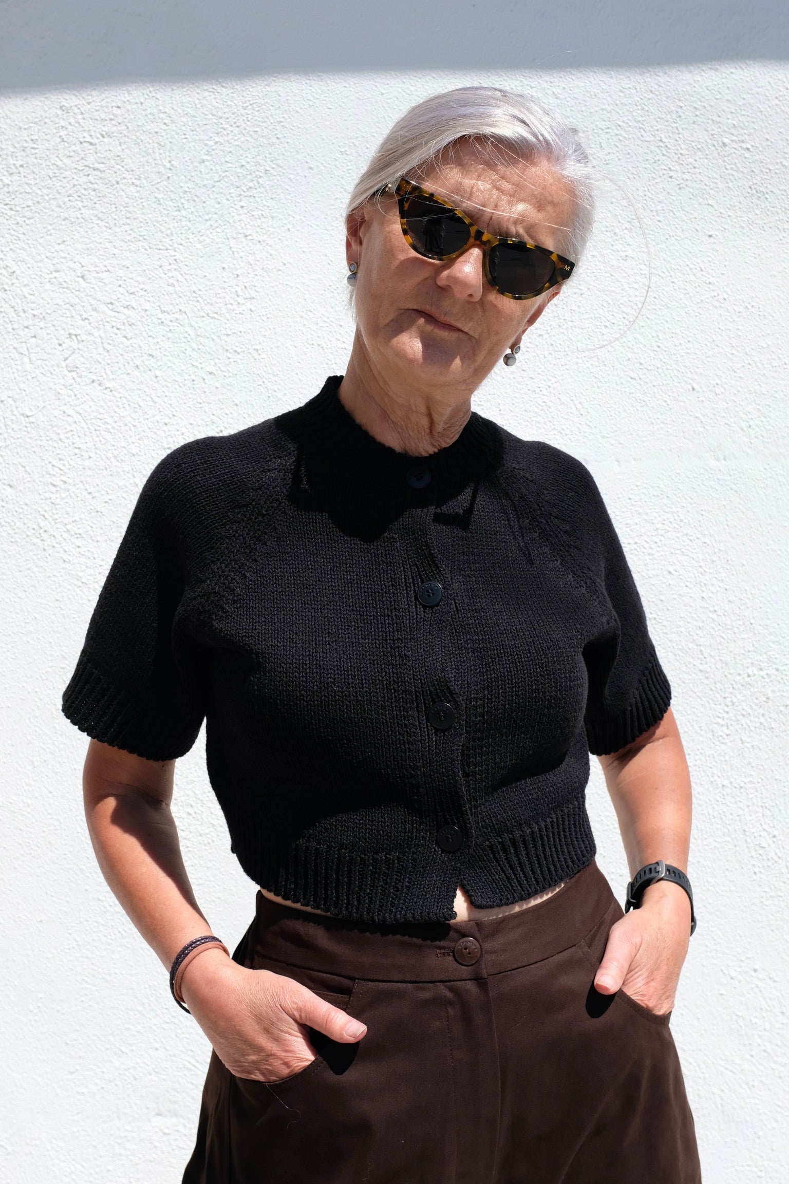 CORDERA Cotton Buttoned Top / Black