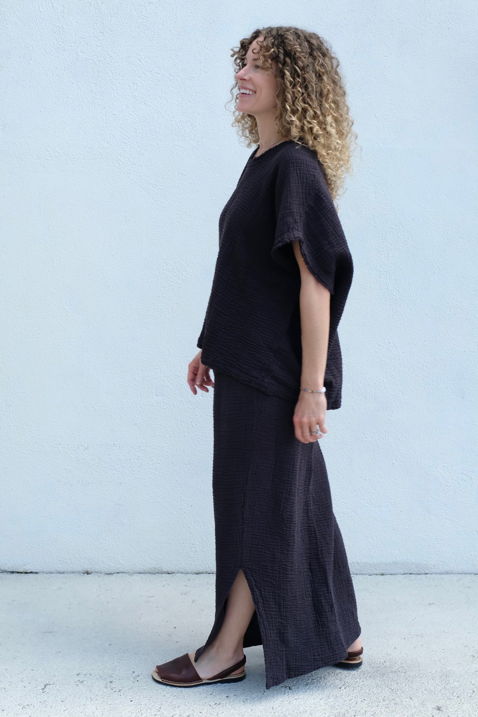 Black Crane SS23 Long Skirt / Graphite