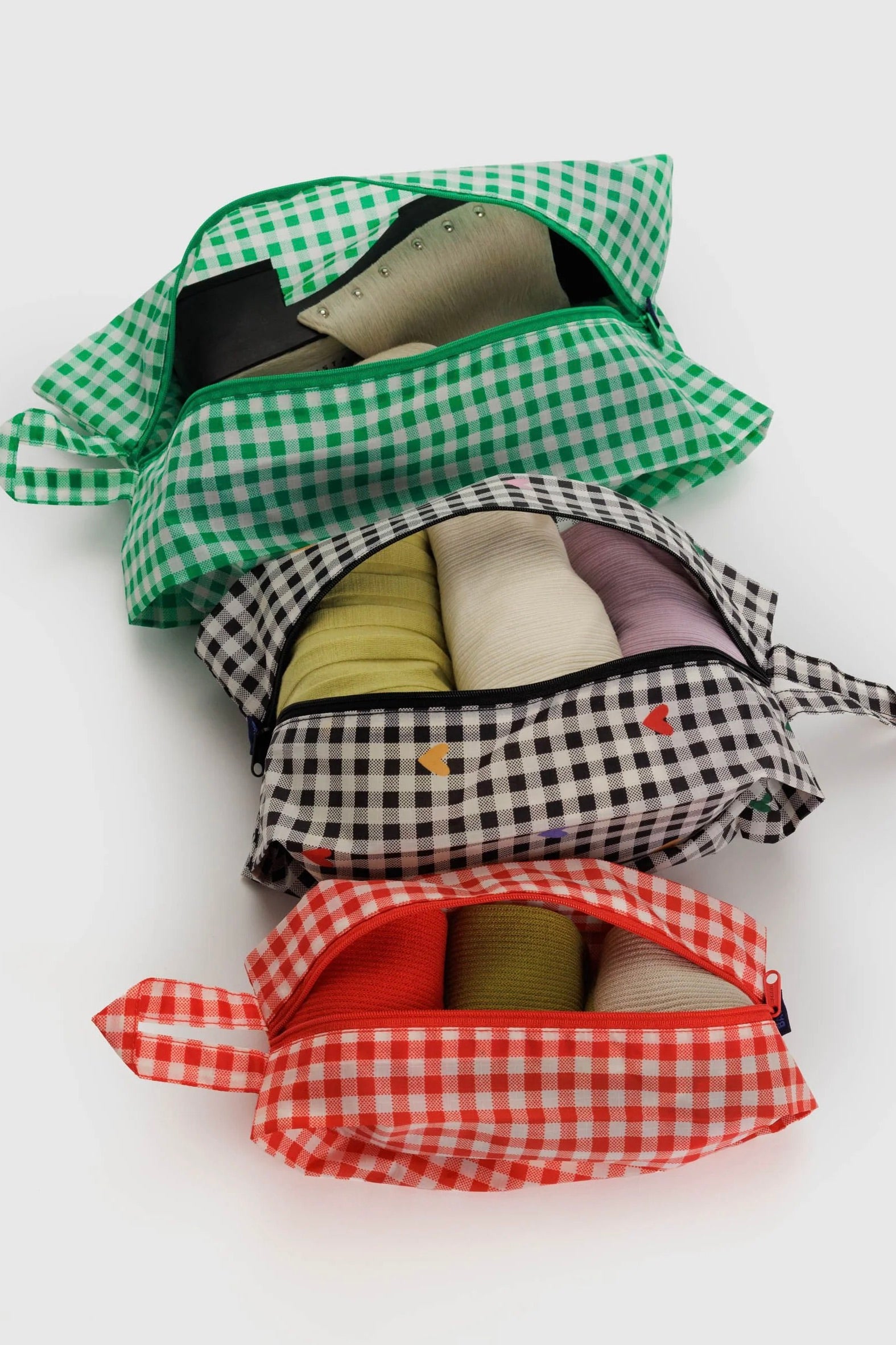 3D Zip Set / Gingham BAGGU