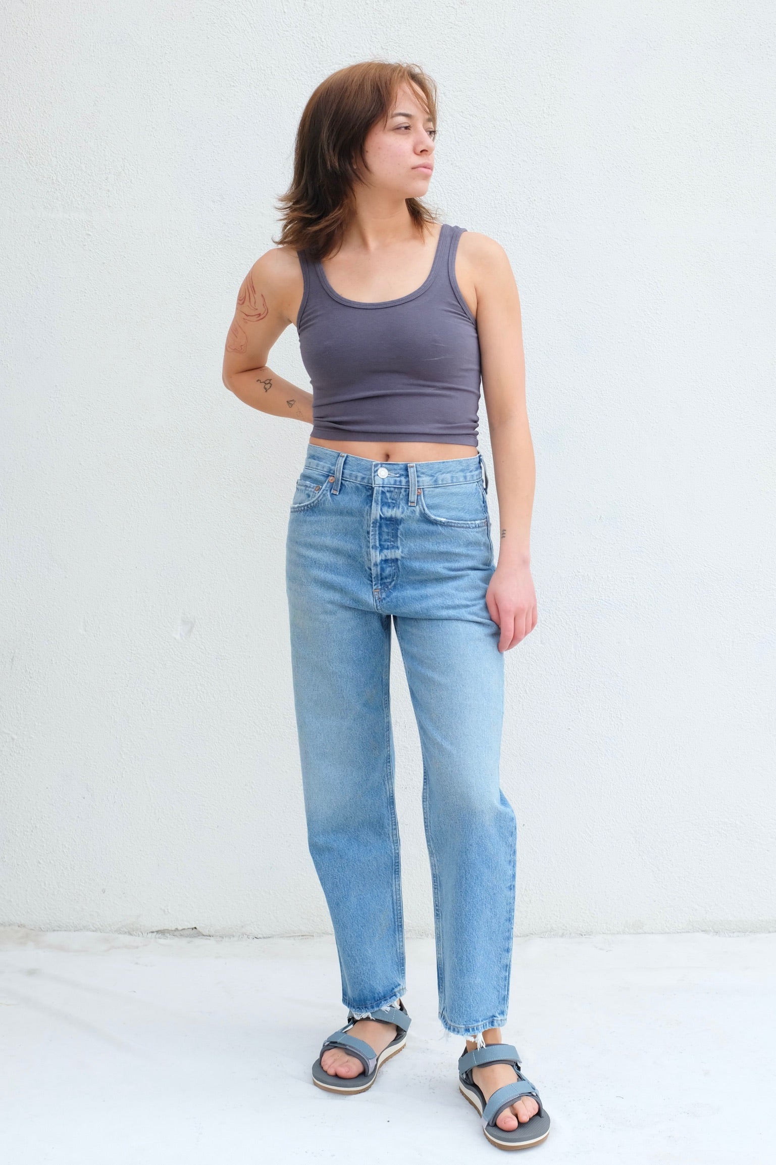 Agolde 90&#39;s Crop Mid Rise Loose Straight / Bound
