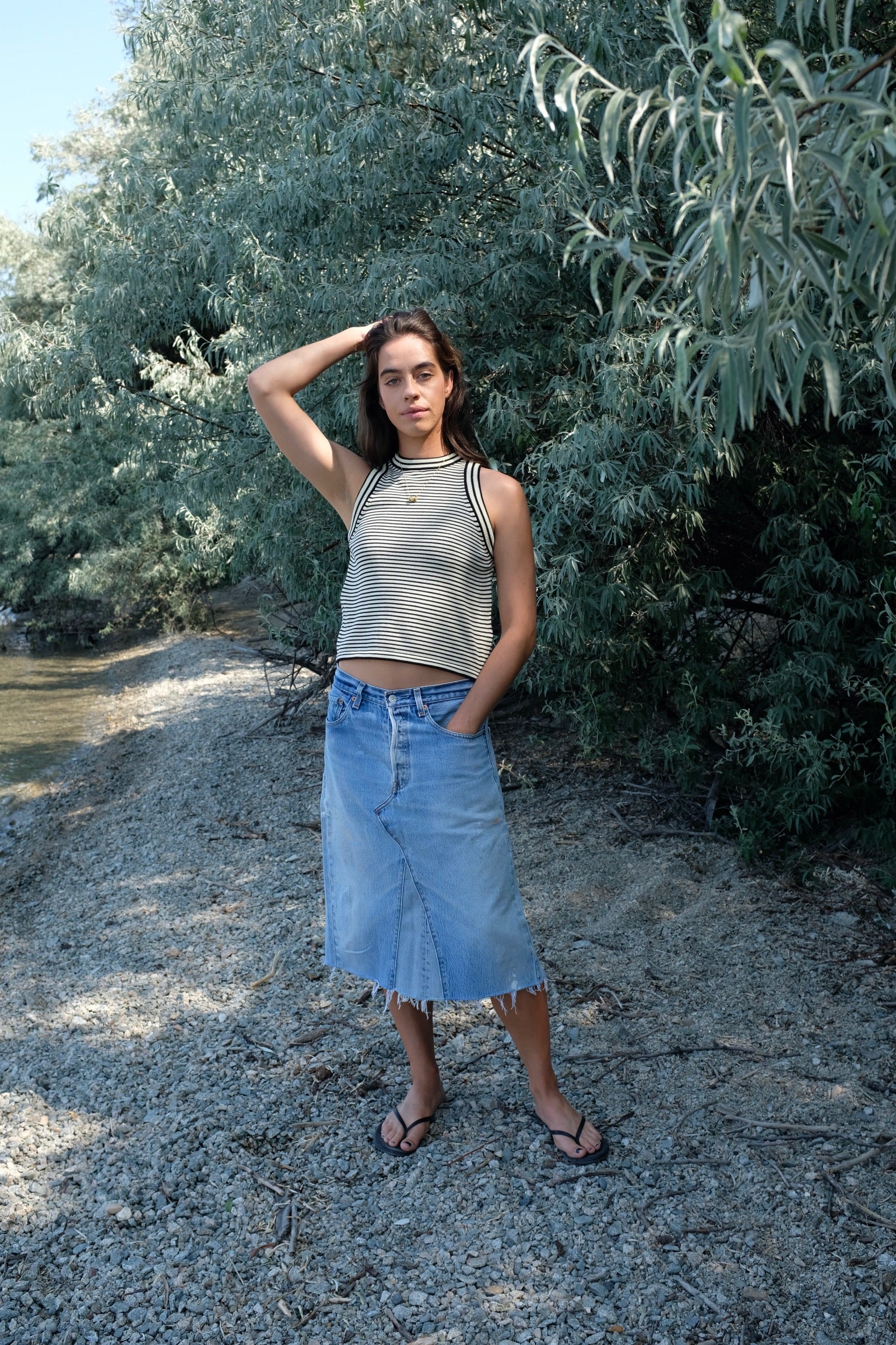 B sides Vintage Insert Skirt / Vintage Indigo