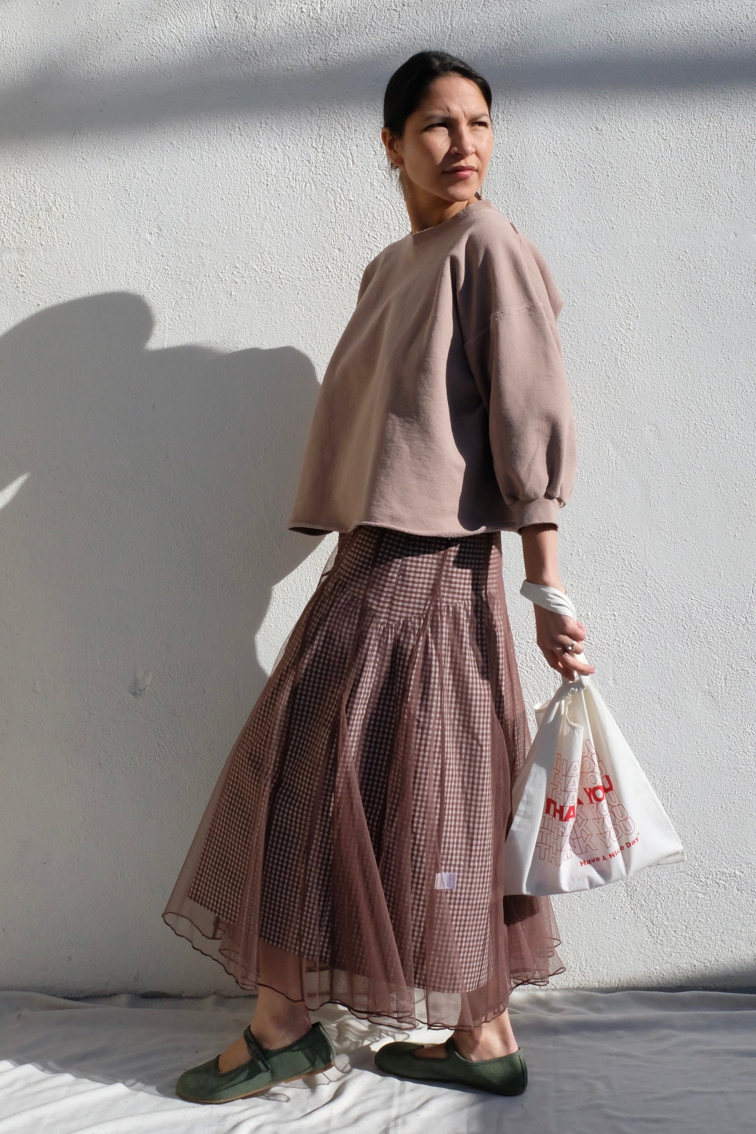 Paneled Mesh Dress / Taupe