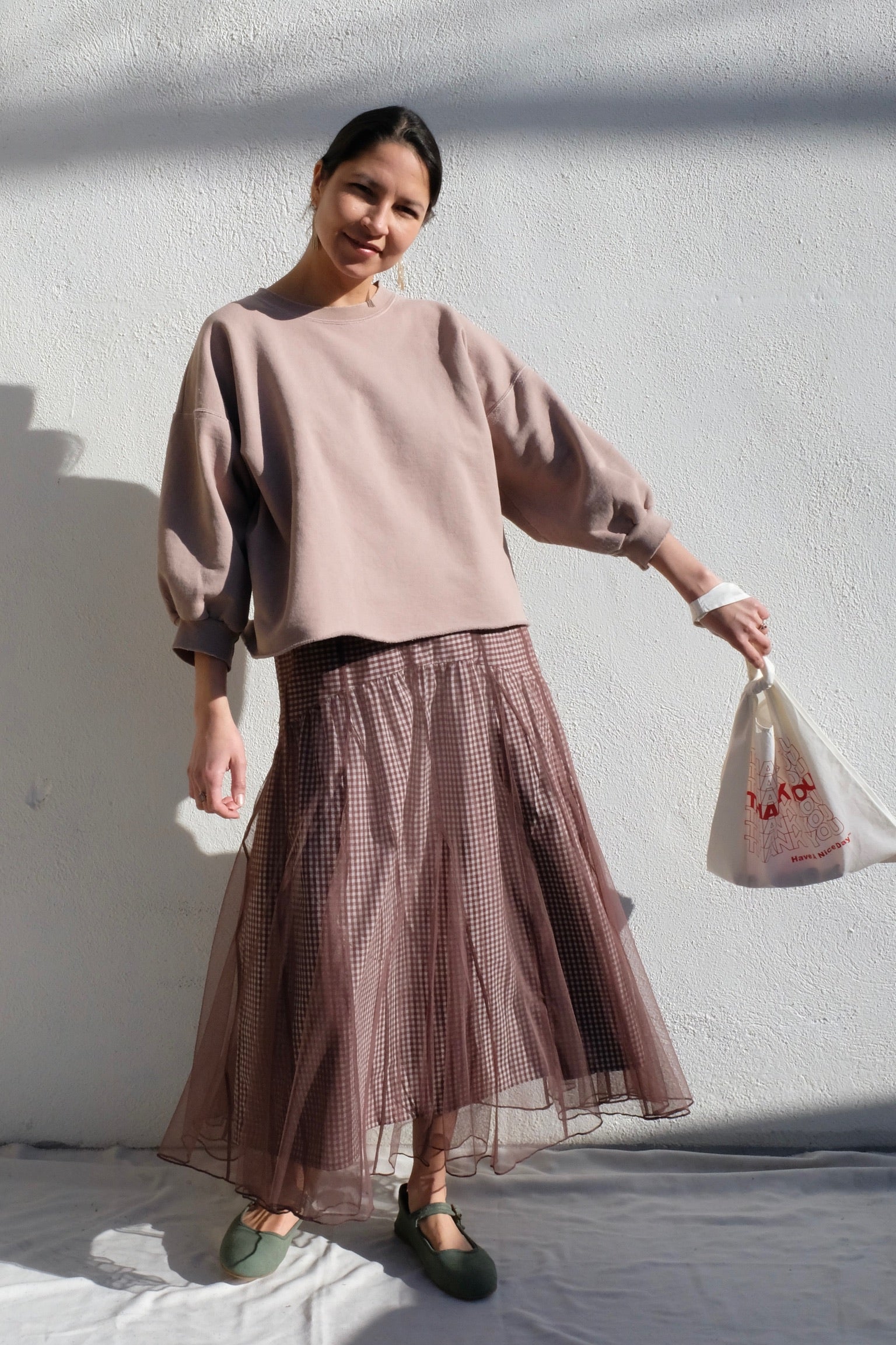 Paneled Mesh Dress / Taupe