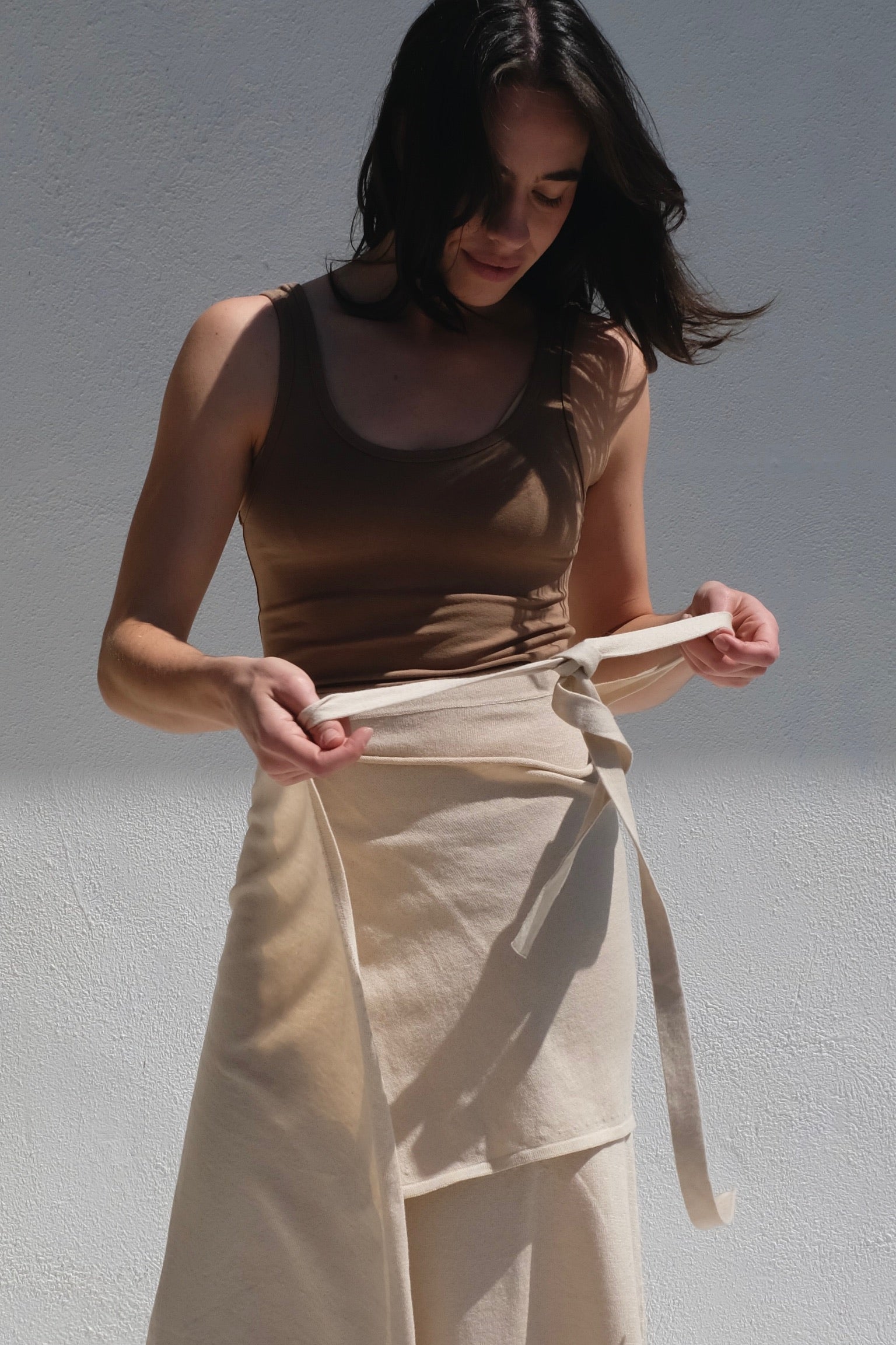 Midi Skirt with Tie / Hay