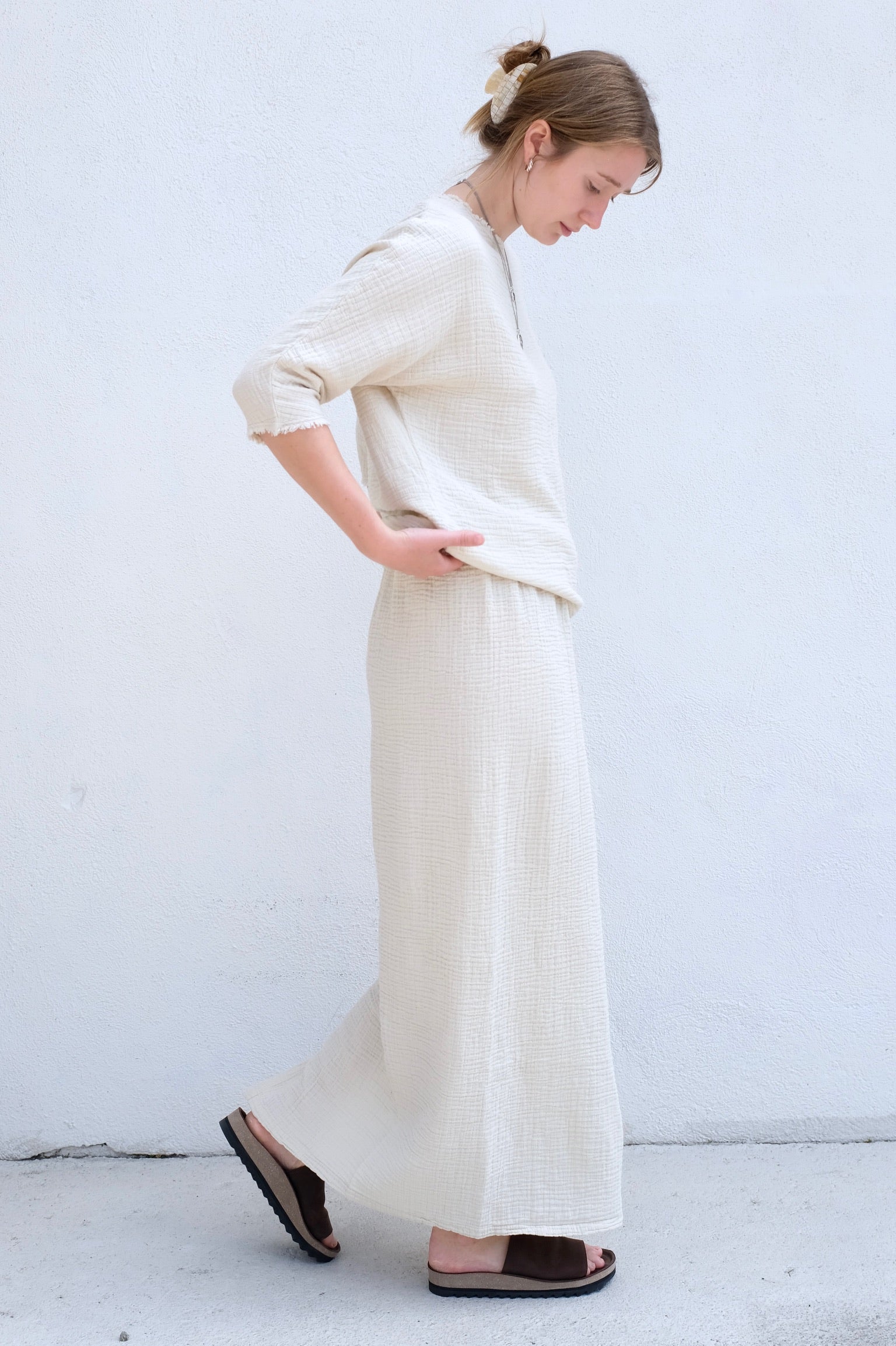 Black Crane SS23 Long Skirt / Cloud