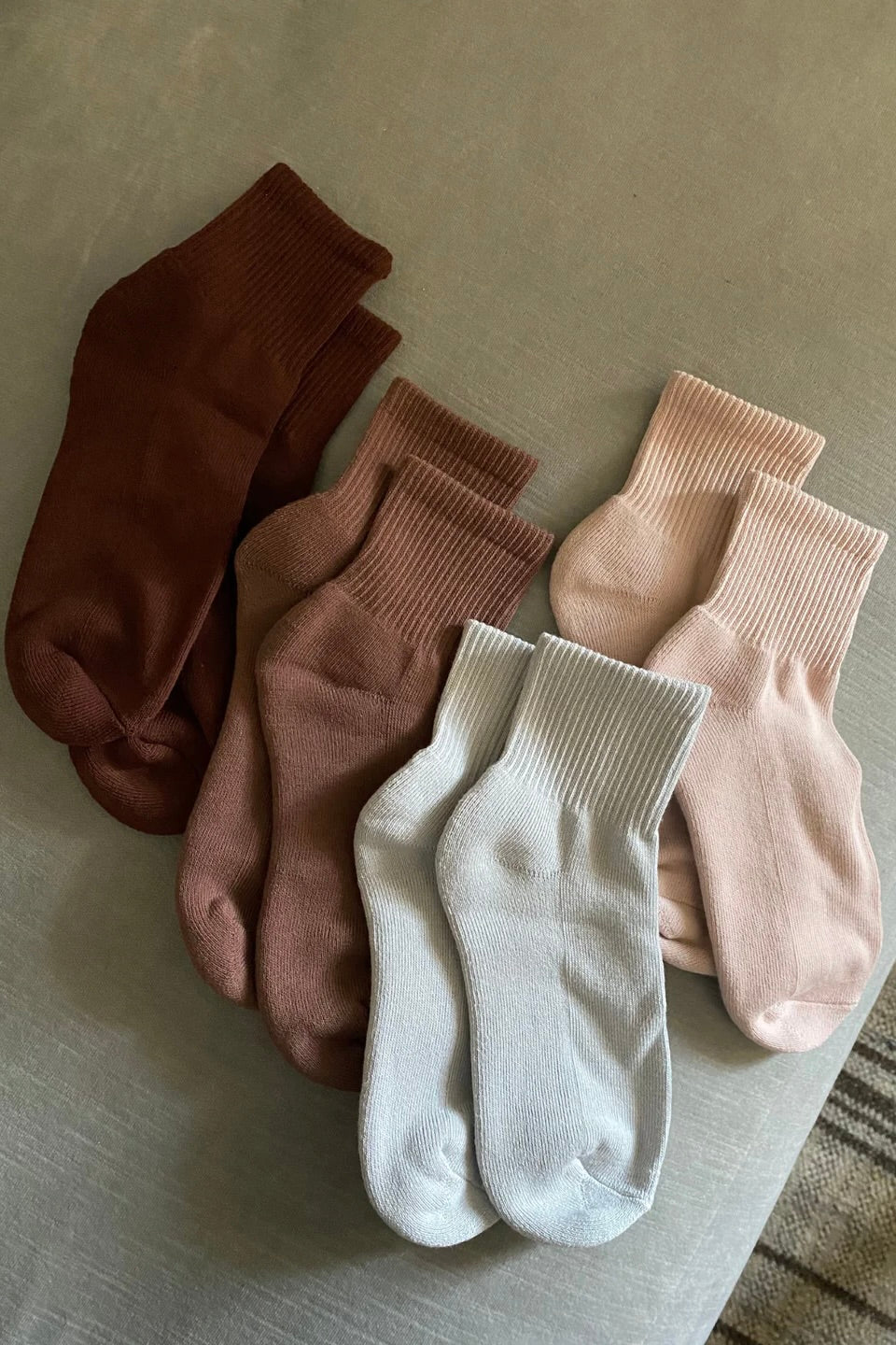 Nat + Noor Cotton Blend Ankle Socks / Macchiato