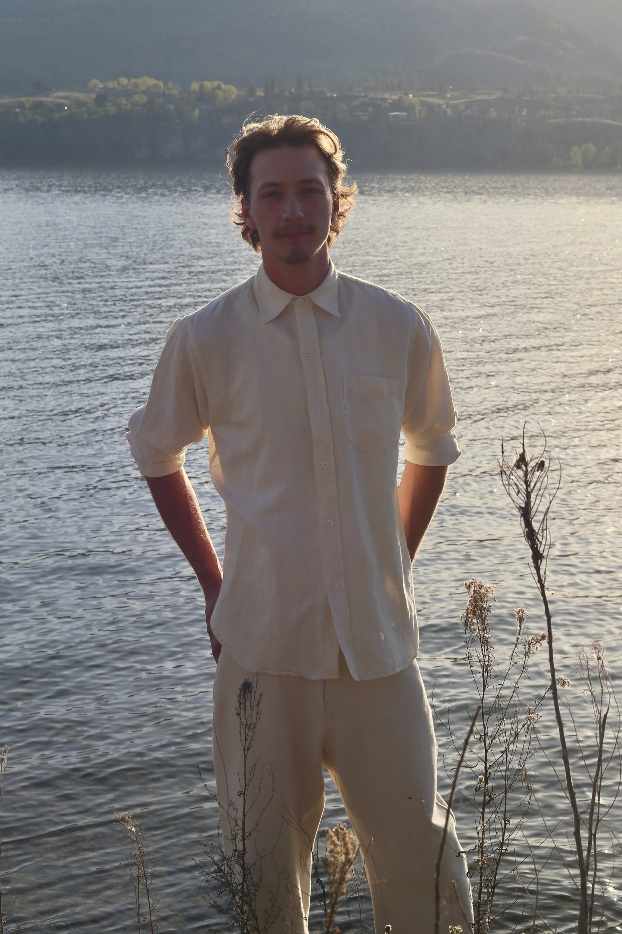 Jungmaven Santa Fe Long Sleeve Shirt / Washed White