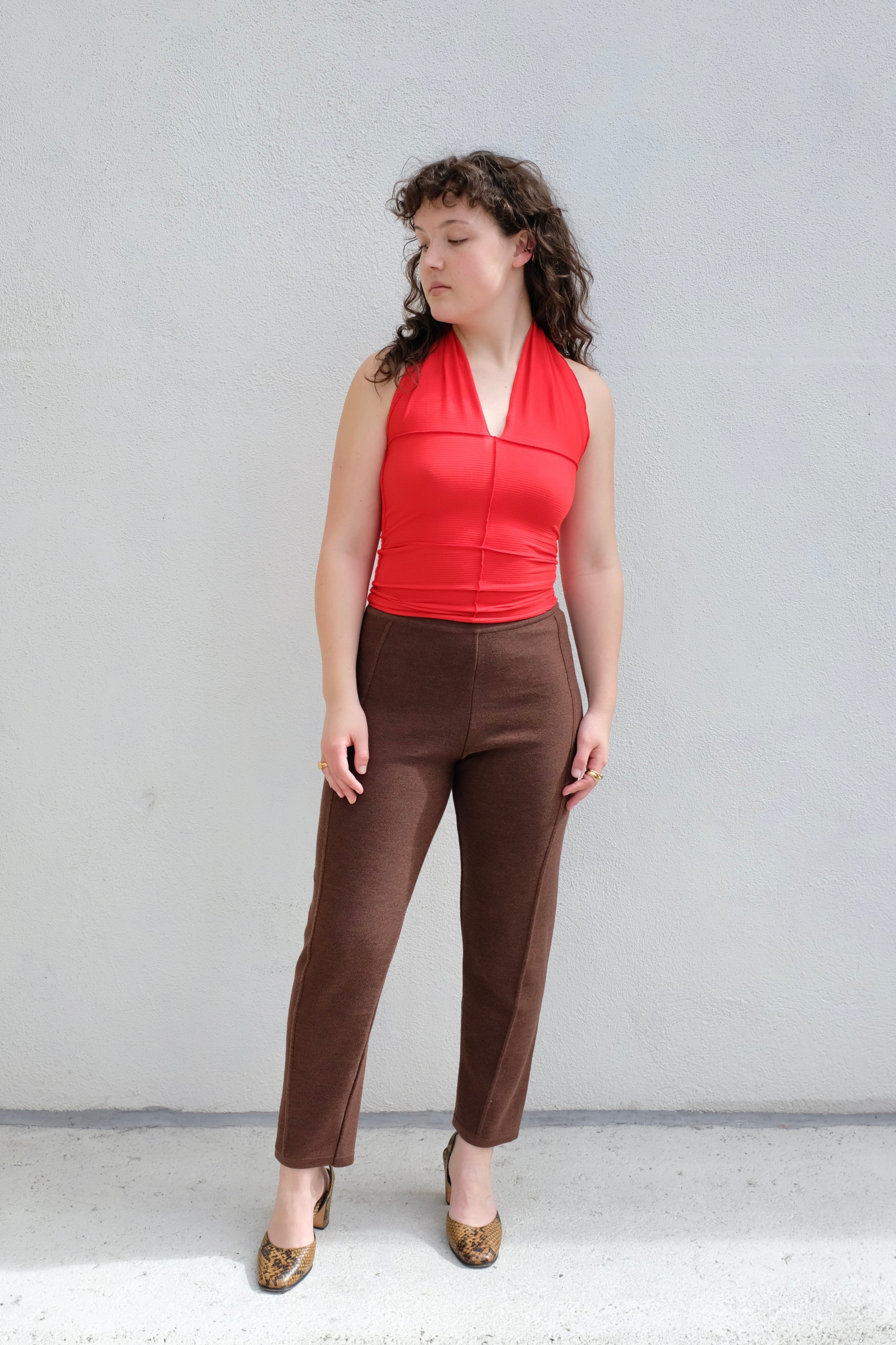 Baserange Cinder Halter Top / My Red