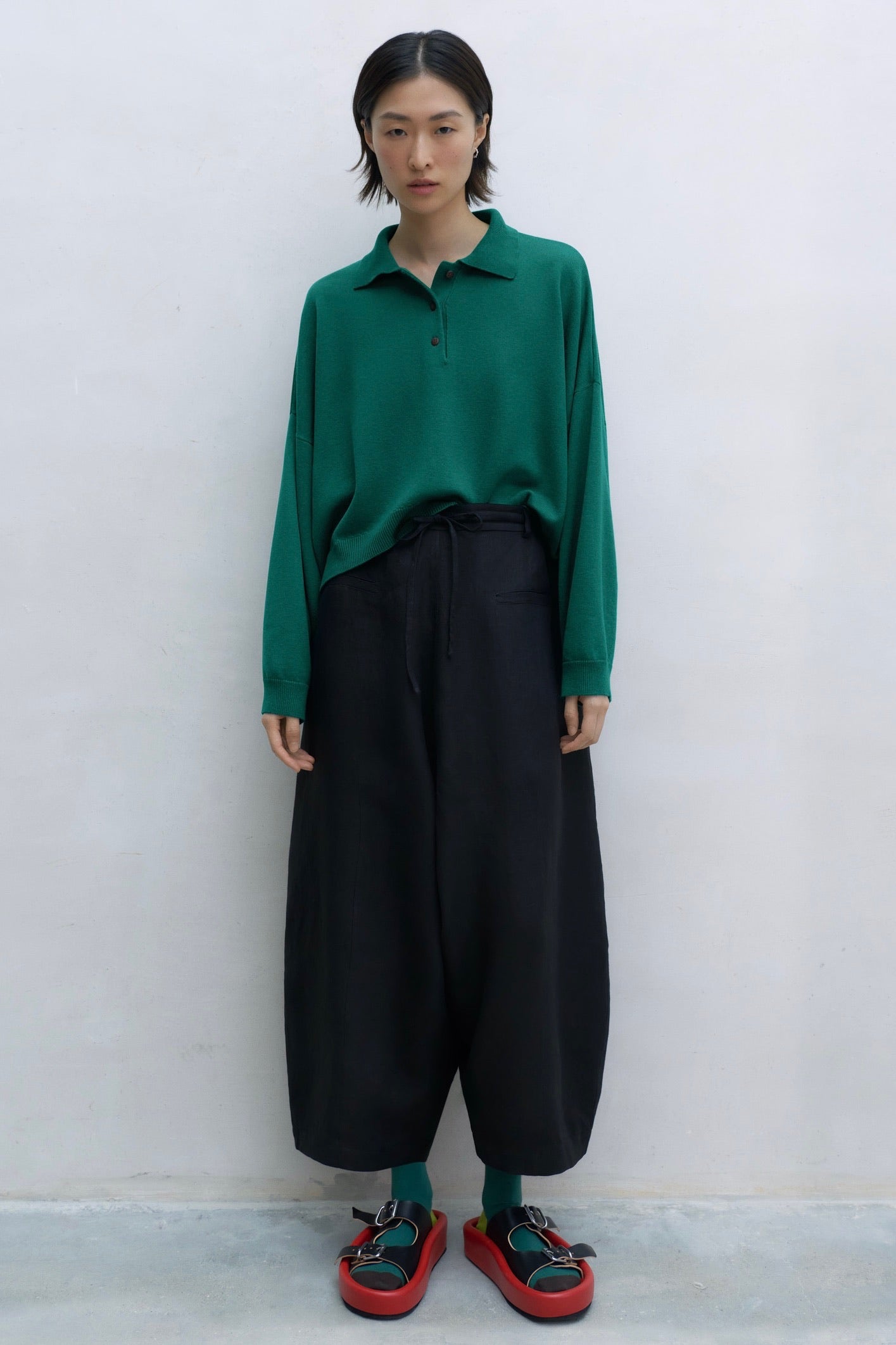 Cordera Linen New Maxi Pants / Black