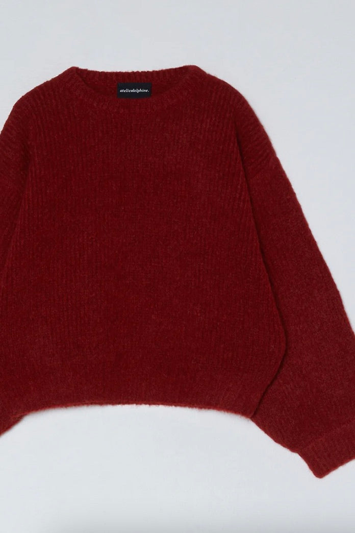 Balloon Sleeve Sweater / Burgundy