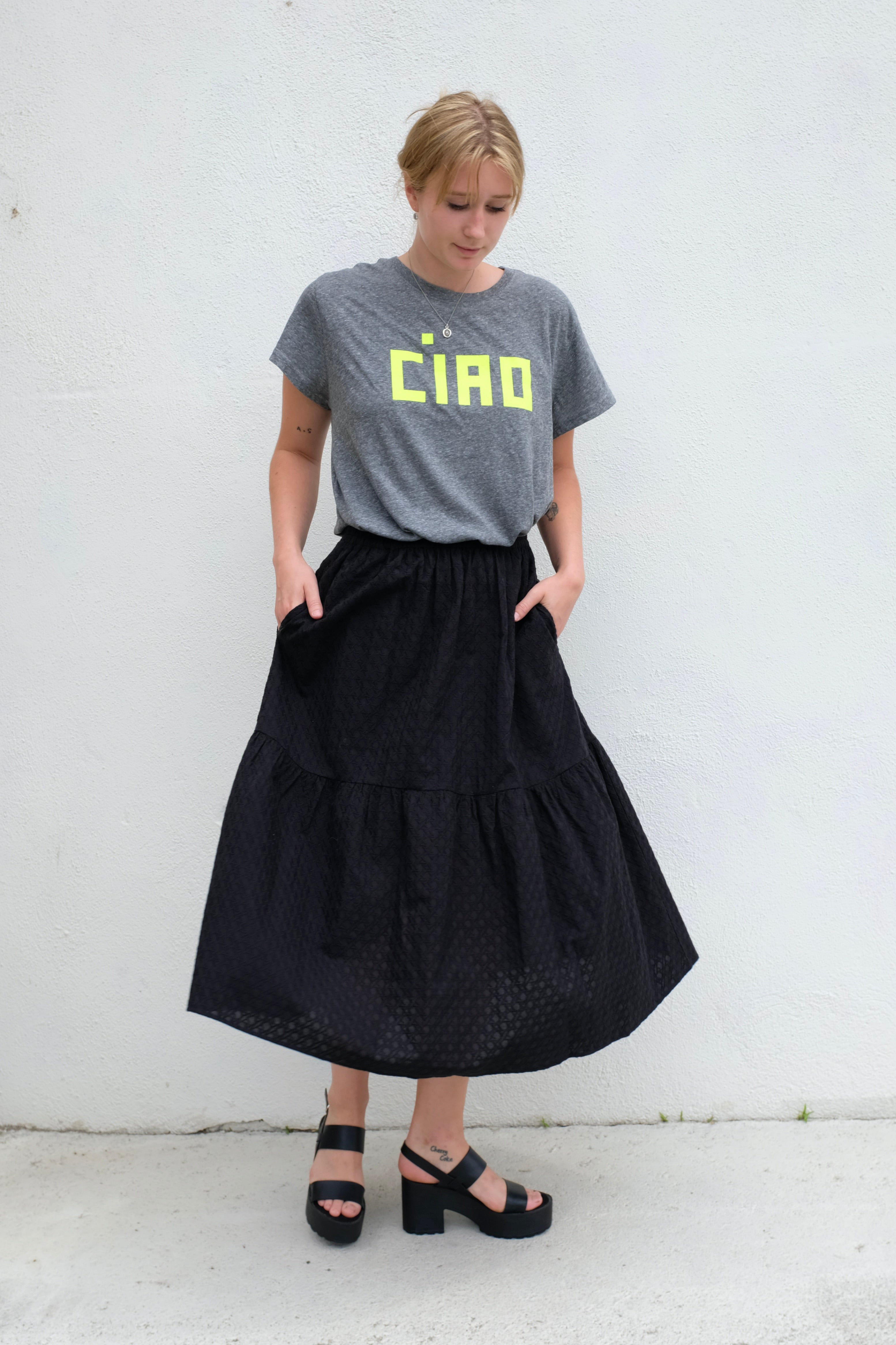Clare V. / Manon Skirt Rattan Eyelet