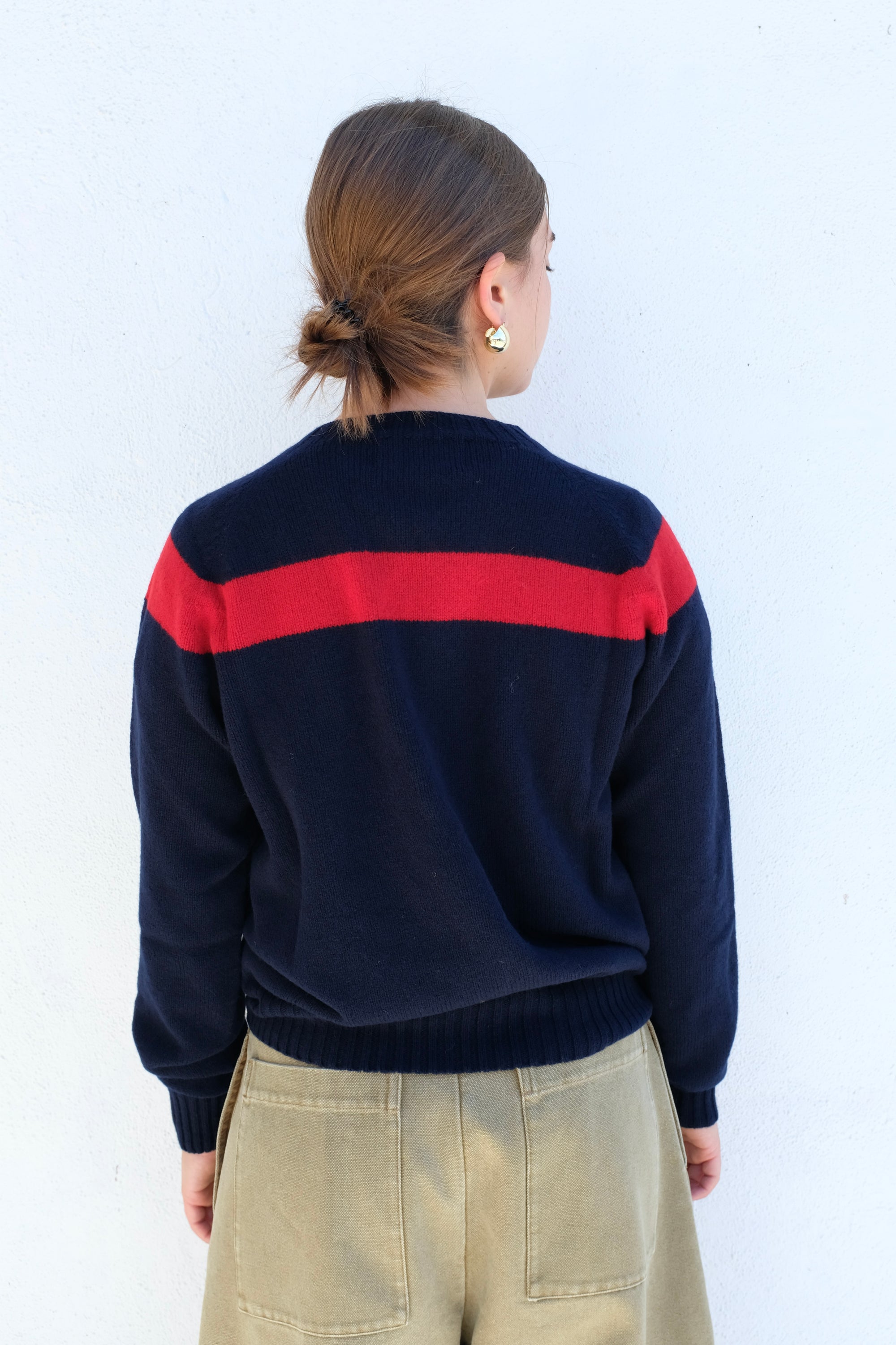 La Fetiche Ossie Sweater / Navy + Red