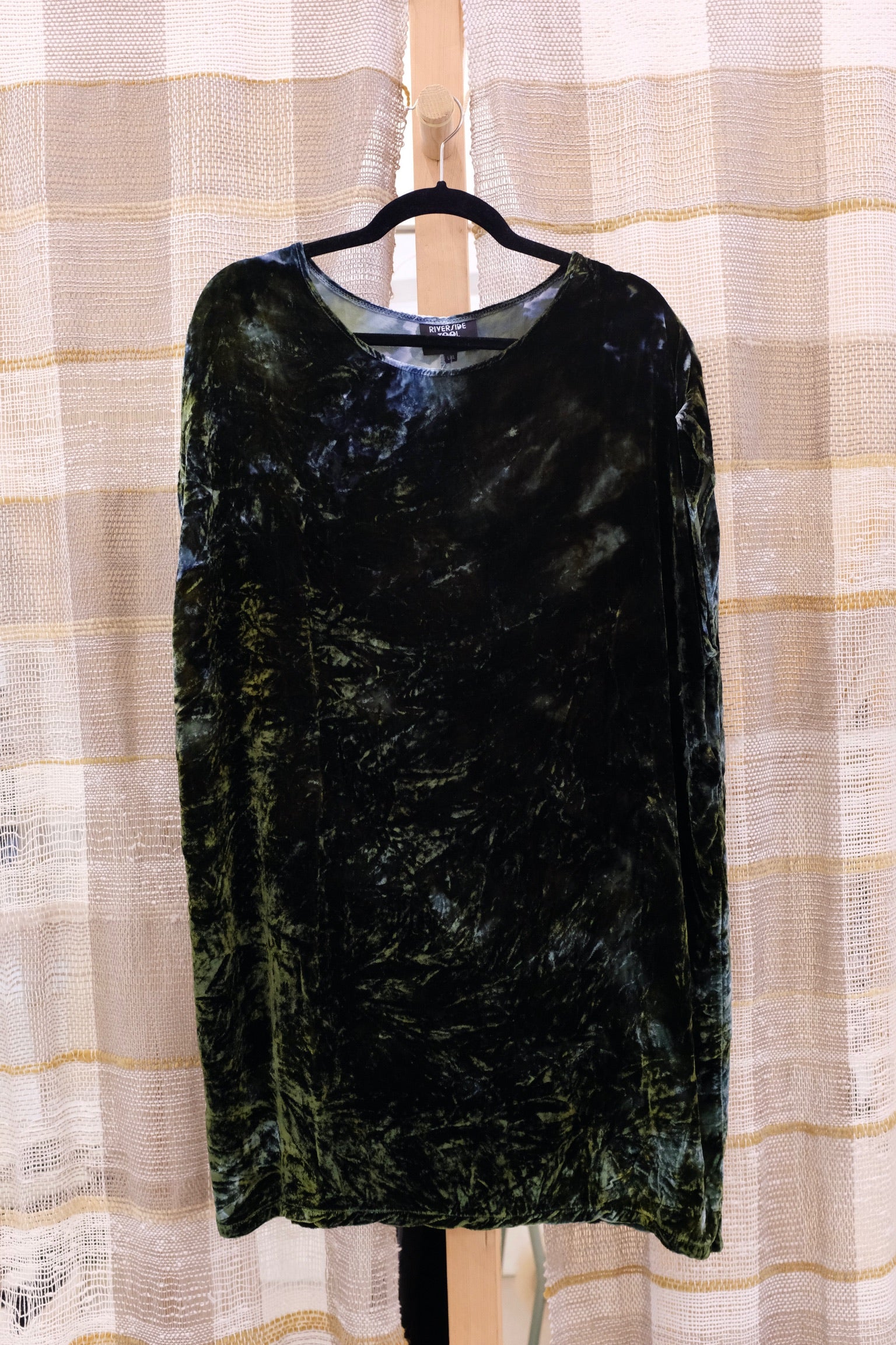 Riverside Velvet Box Dress / Spruce