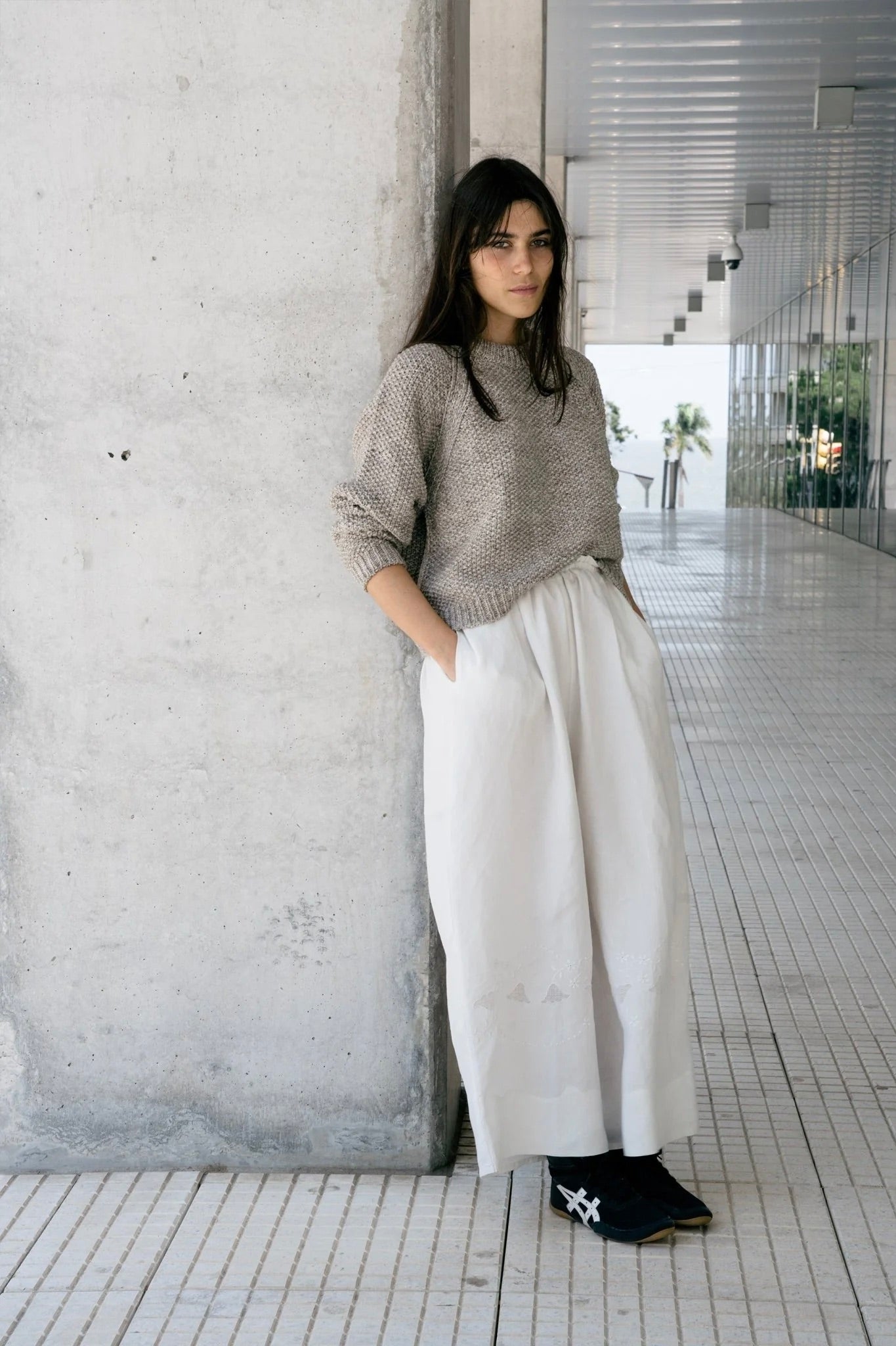 Naca Hand Knitted Wool Jumper / Stone