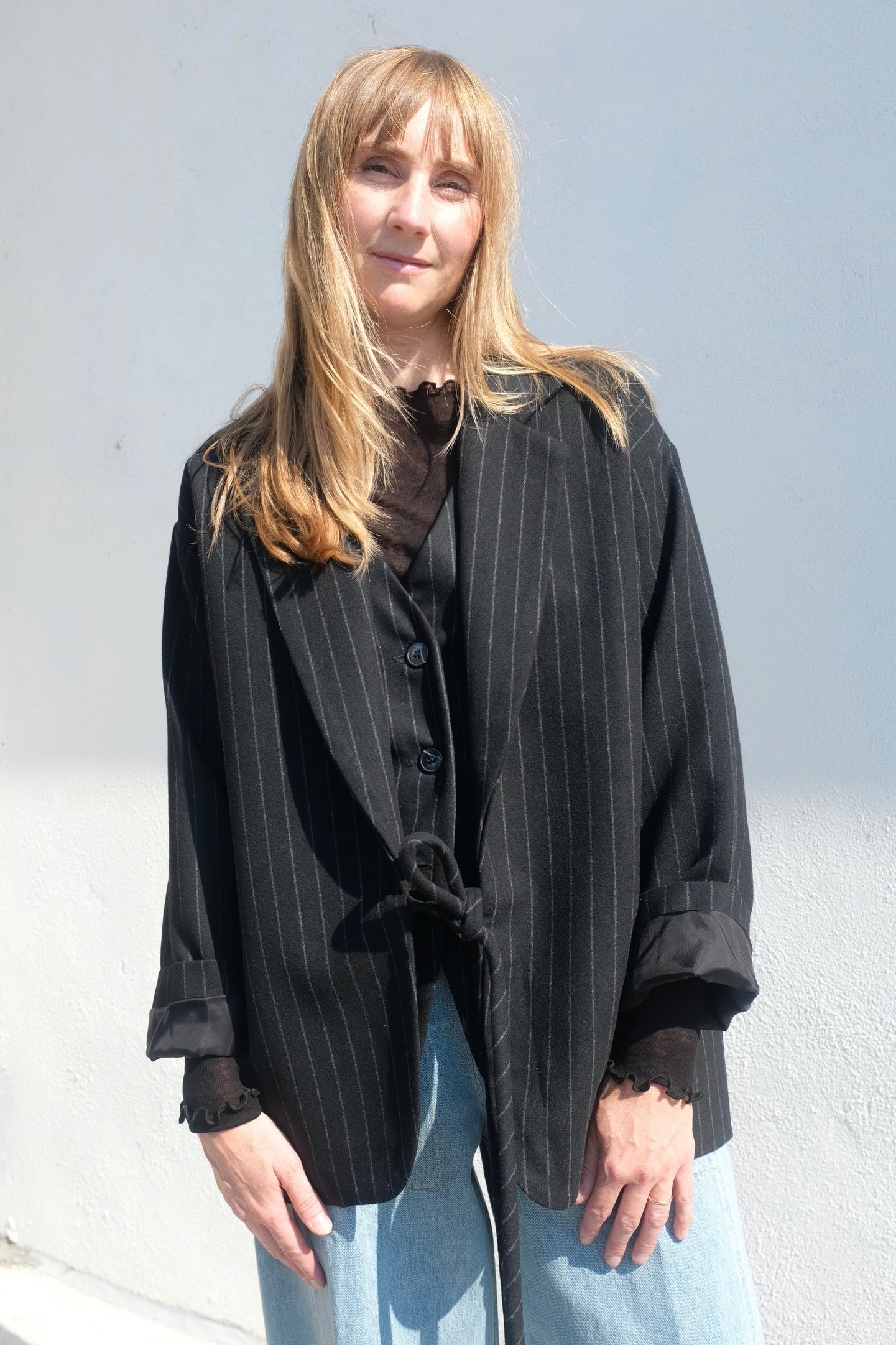 Juliette Vest / Black Pinstripe